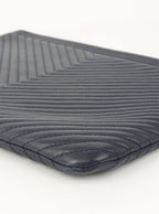 Chanel Navy Lambskin Medium Boy Chevron Pouch SHW.