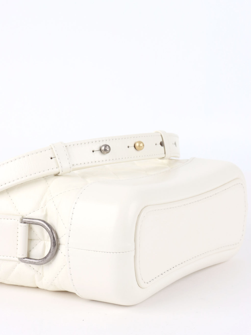 Chanel Small All White Aged Calfskin Gabrielle Bag
