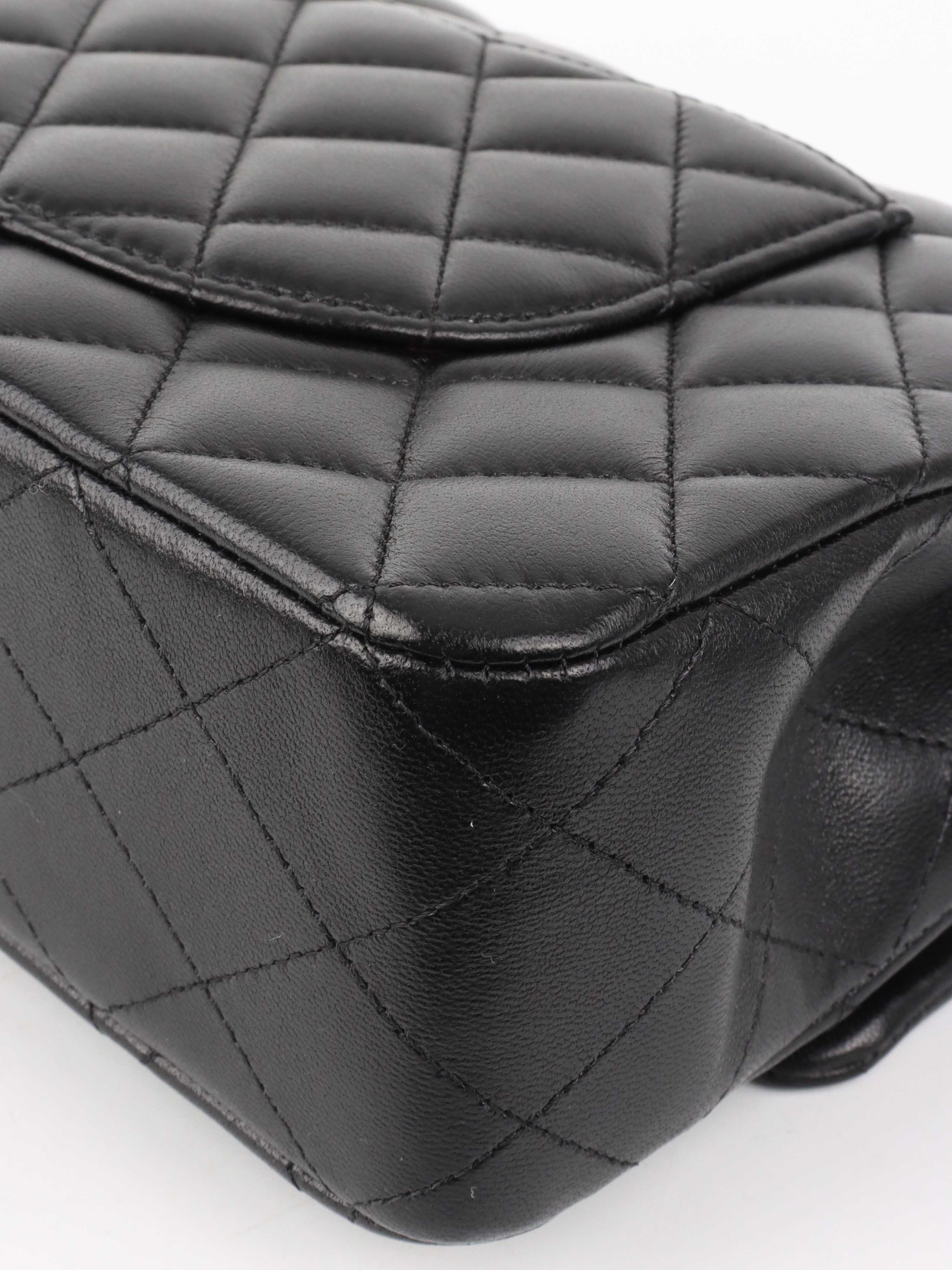 Chanel Black Medium Lambskin Classic Flap SHW.