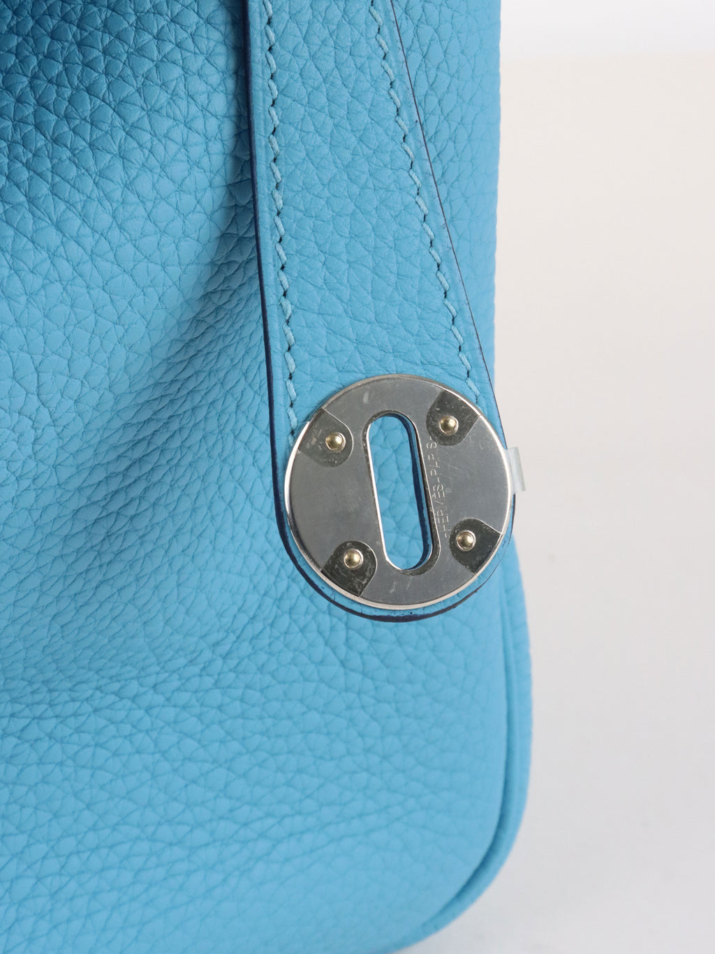 Hermes Lindy 30 P3 Bleu du Nord Clemence Leather Stamp D