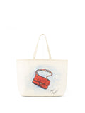 Chanel Limited Edition White Canvas Karl Lagerfeld Mobile Art Tote