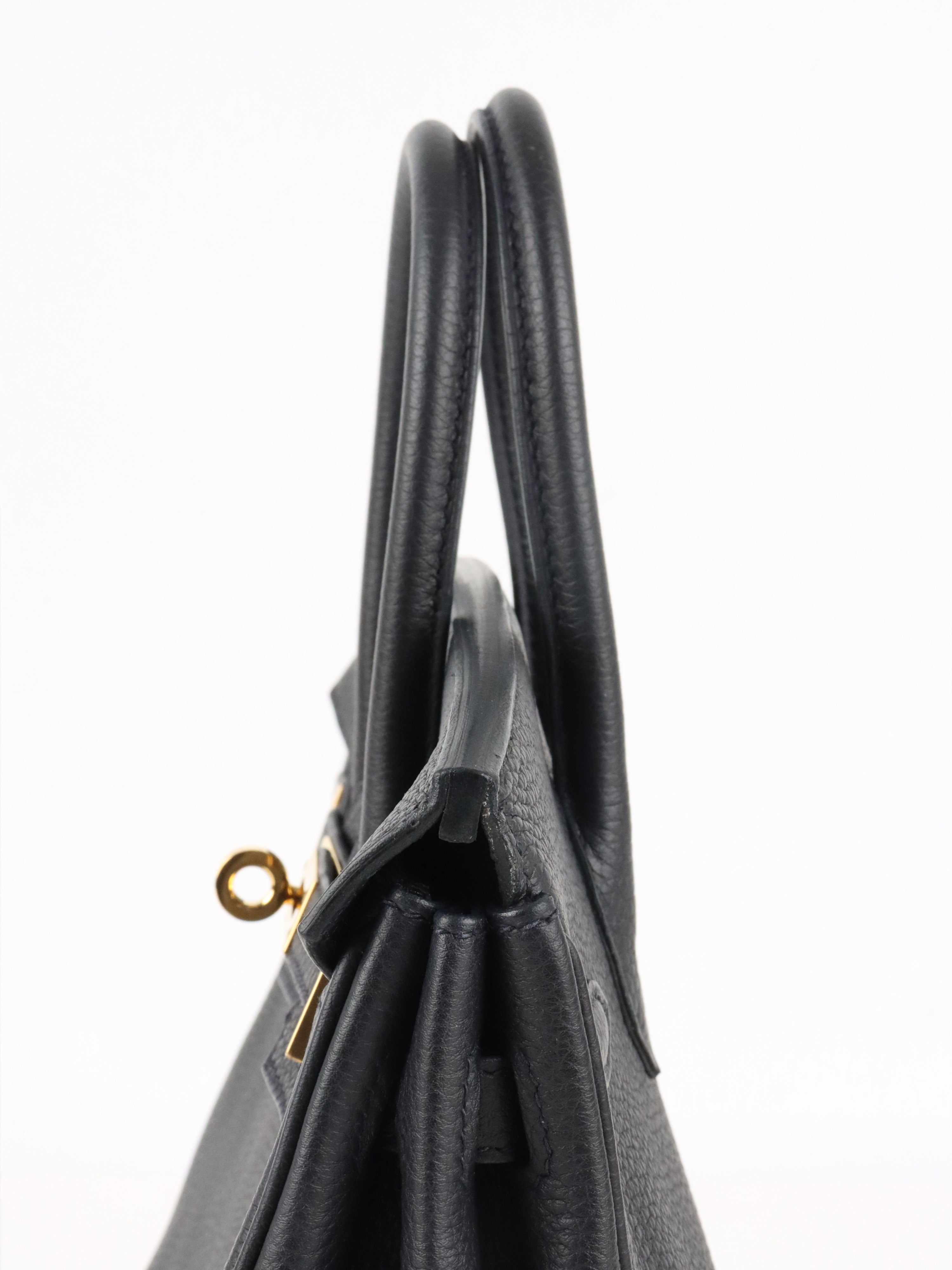 Hermes Noir Birkin 25 Togo Leather GHW Stamp Y