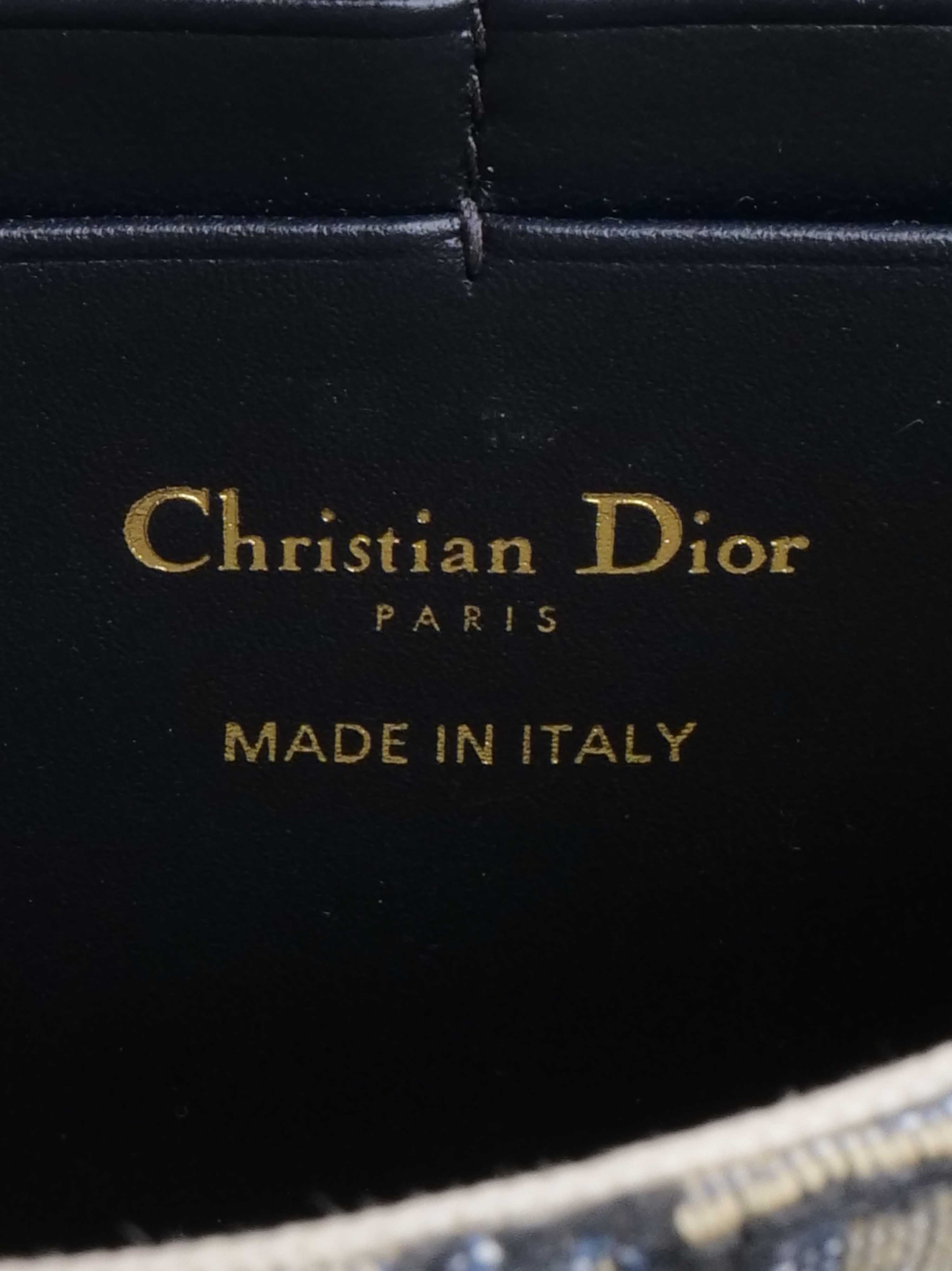 Dior Blue Saddle Chain Pouch.