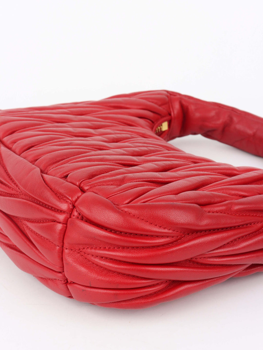 Miu Miu Small Red Wander Matelassé Bag.