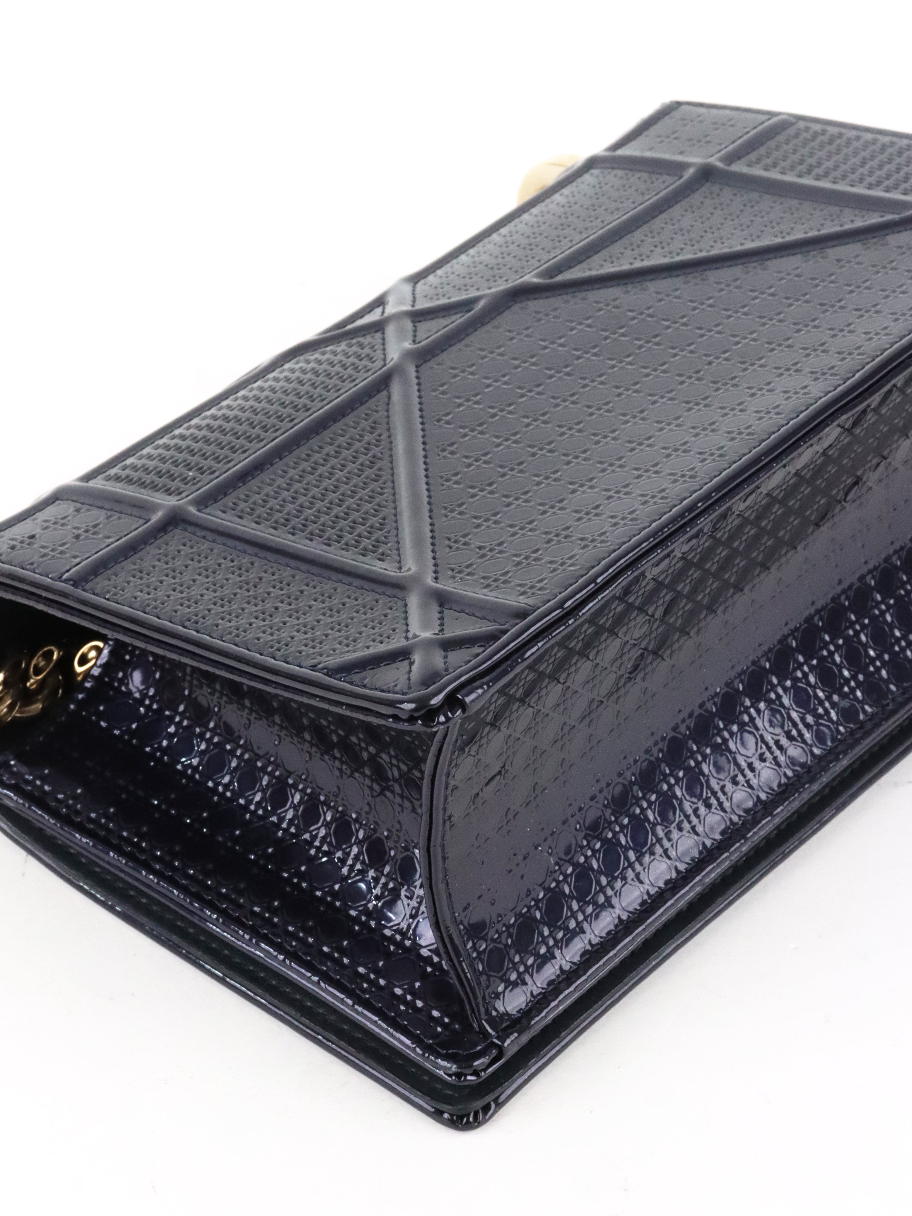 Dior Small Metallic Navy Diorama Bag LGHW