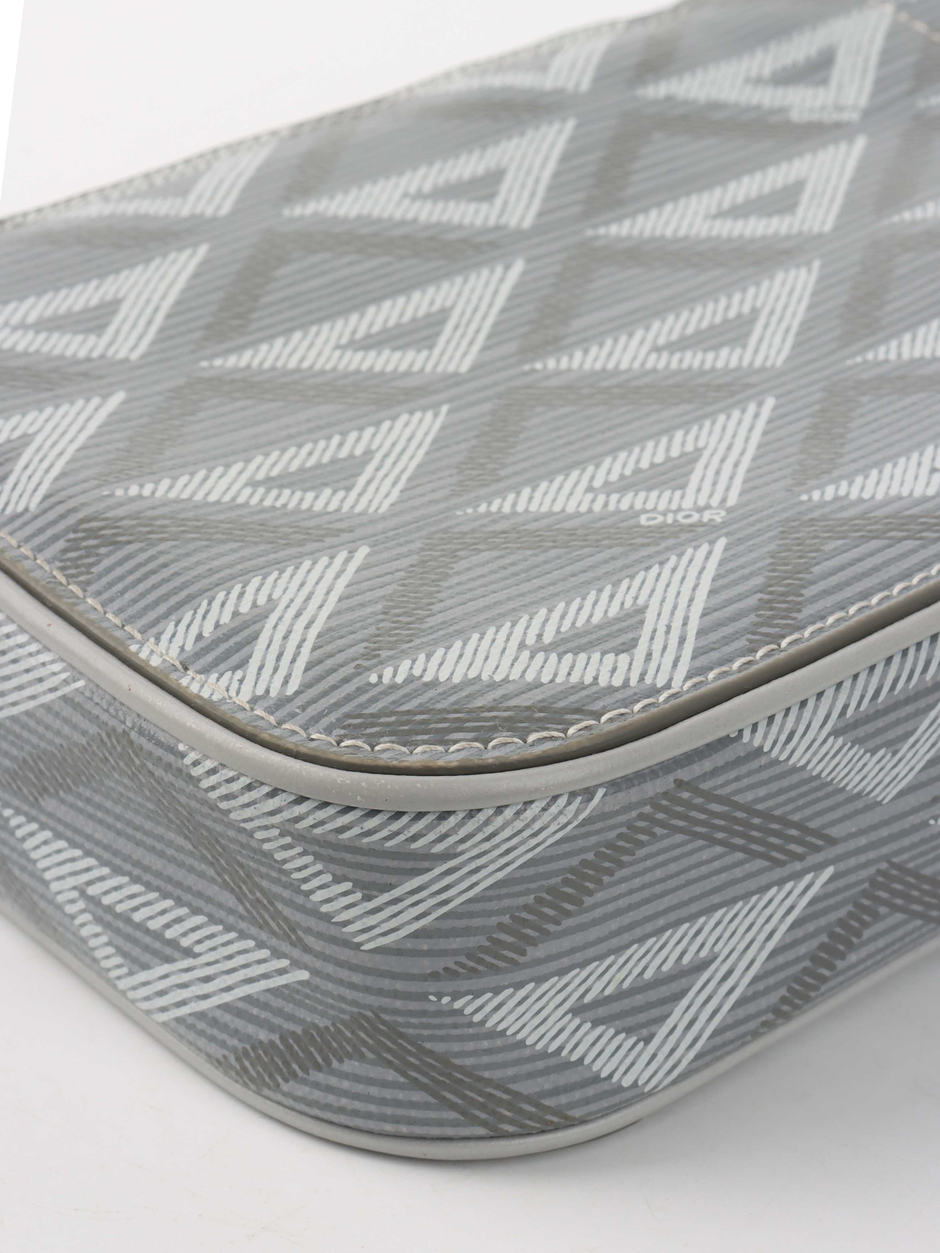 Dior Silver 'Hit The Road' Vertical Crossbody Pouch.