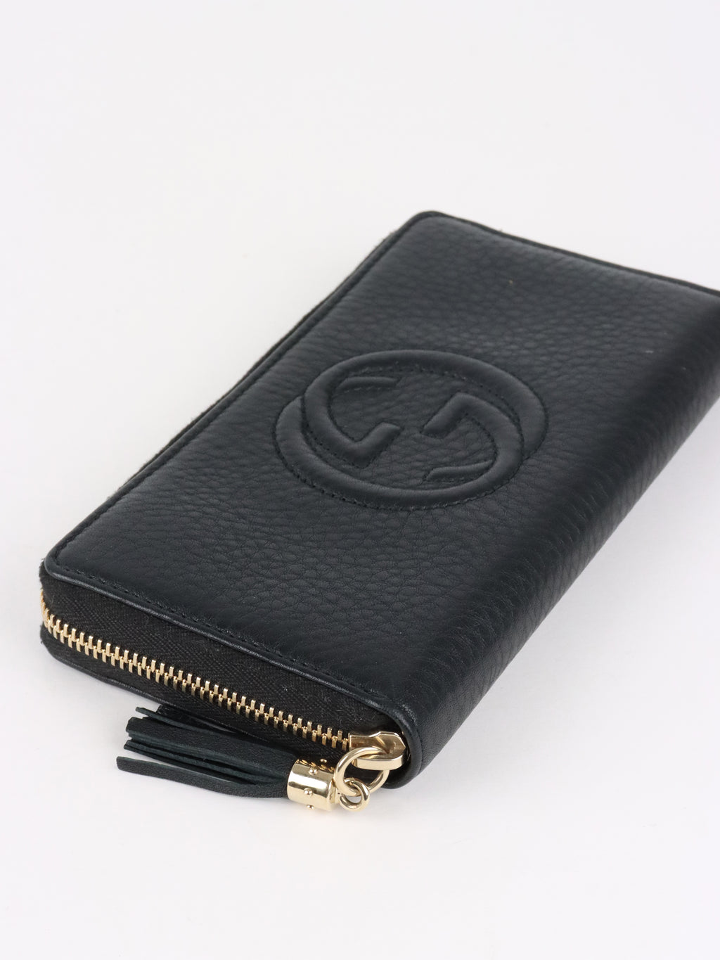 Gucci Black Soho GG Long Zip Around Wallet