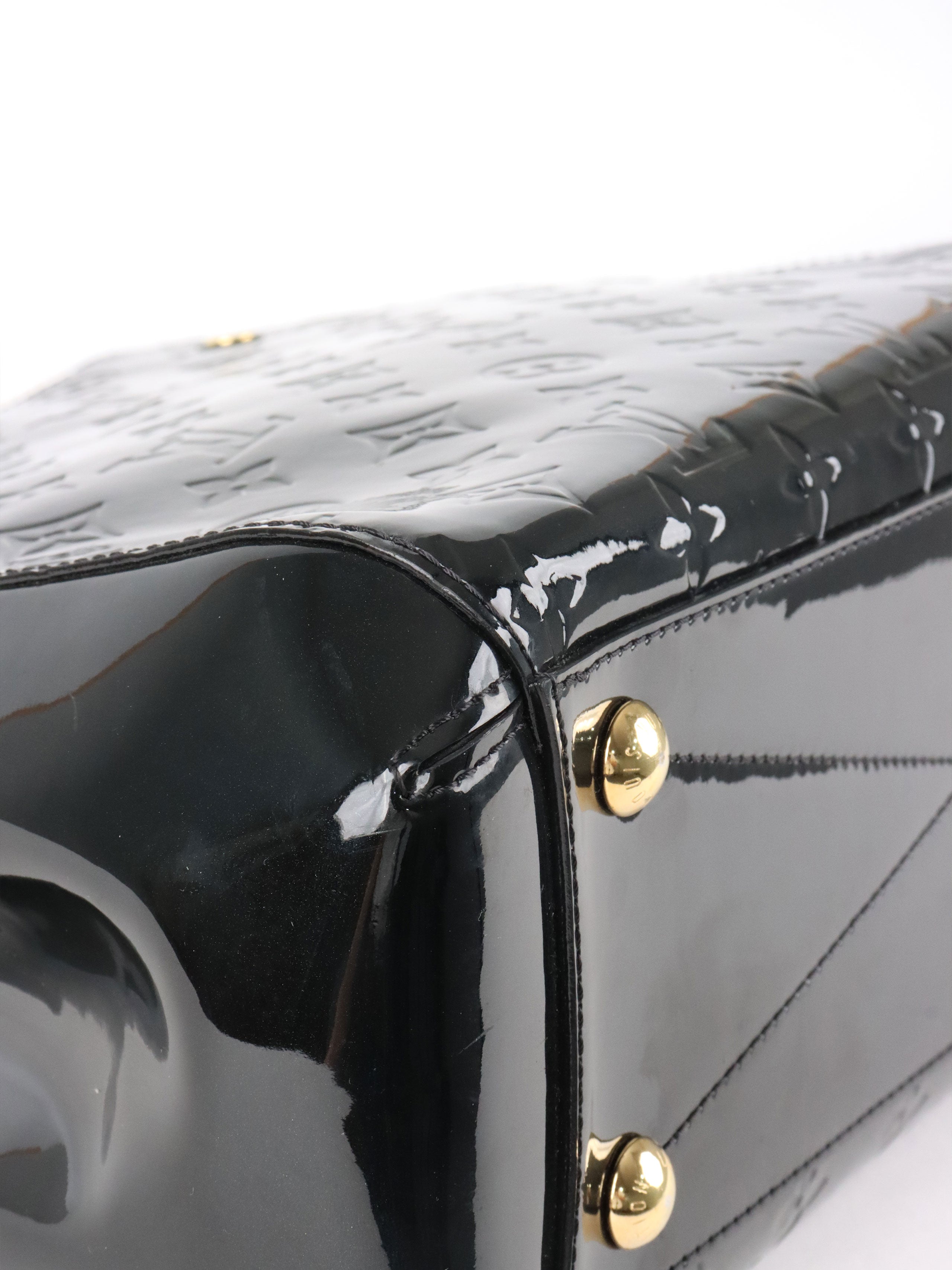 Louis Vuitton Black Monogram Vernis Montaigne MM Satchel Bag