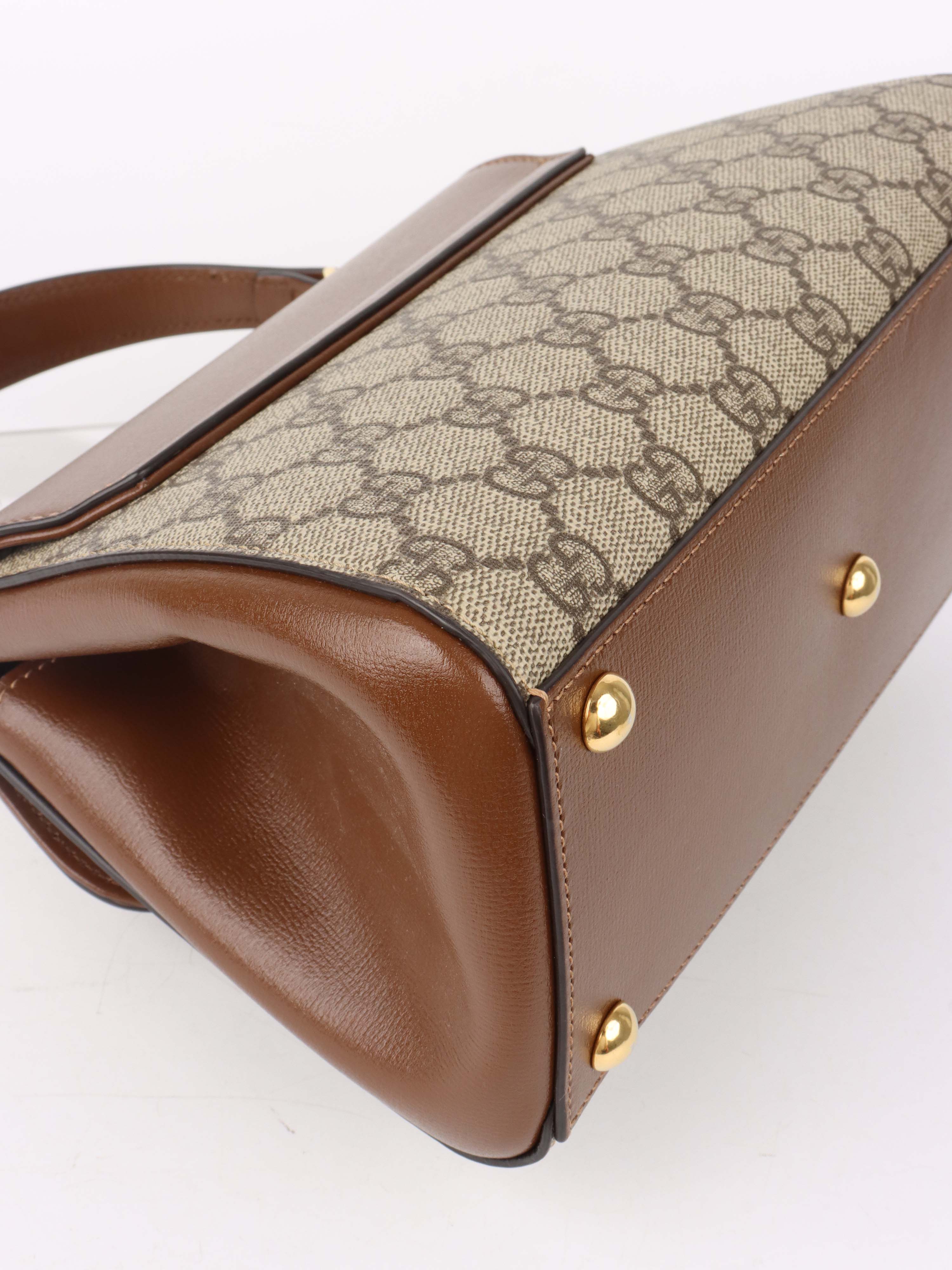 Gucci GG Supreme Horsebit 1955 Top Handle Bag