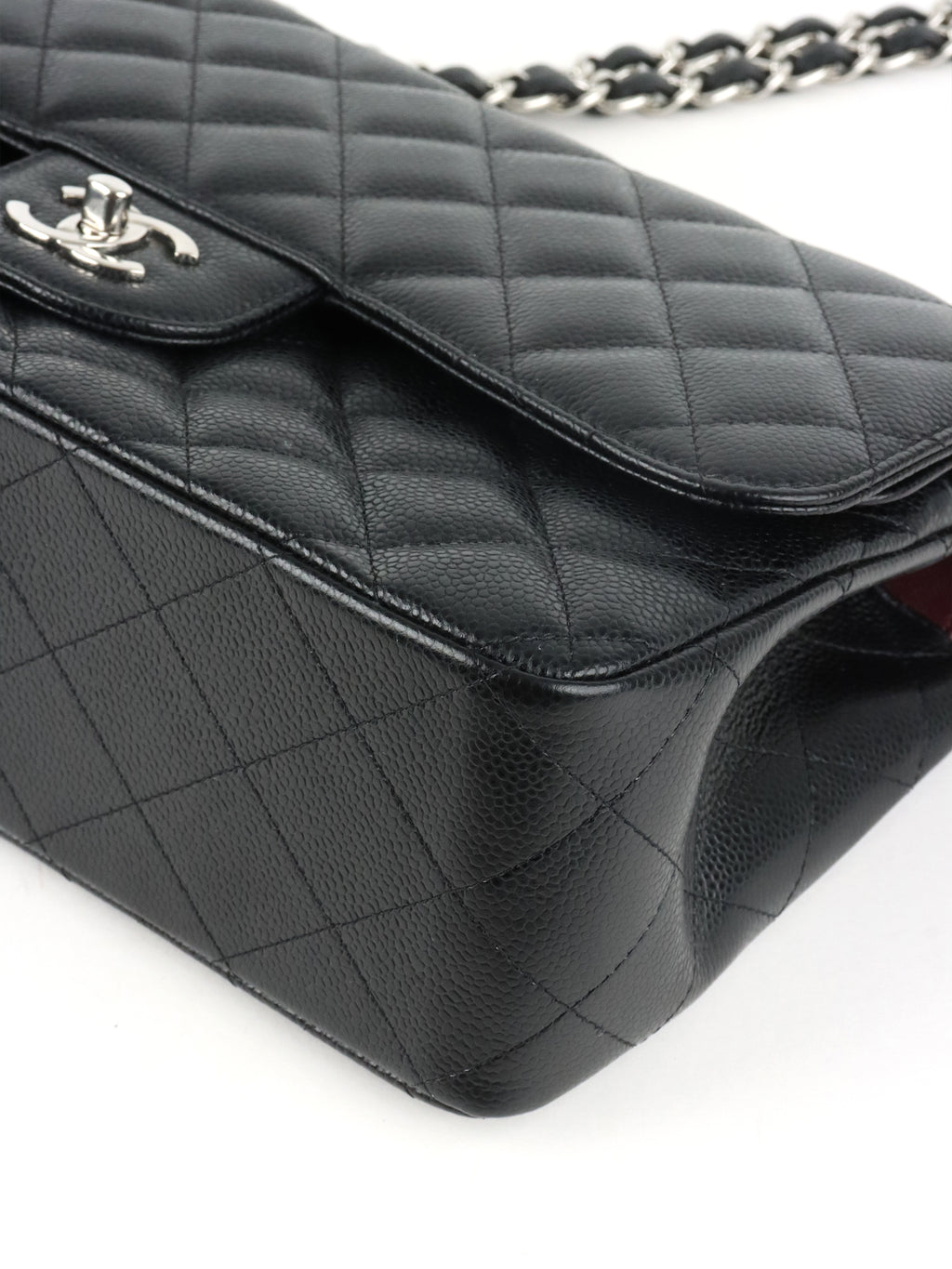 Chanel Black Caviar Jumbo Classic Flap SHW