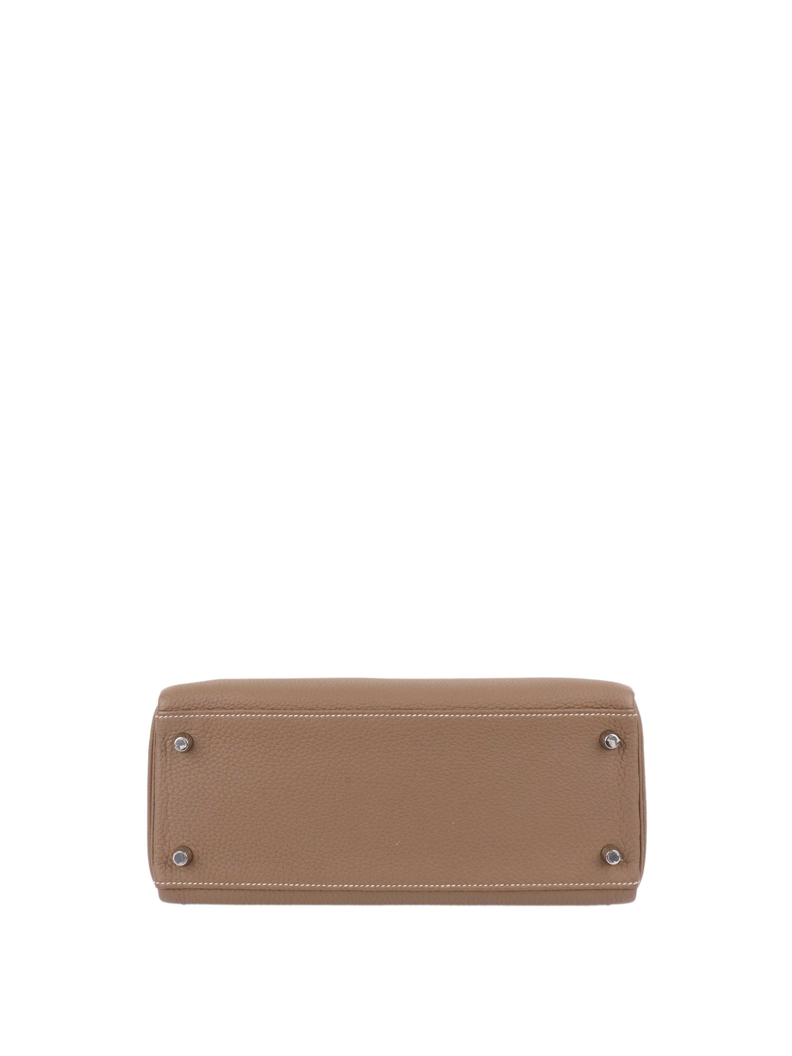 Hermes Etoupe Kelly 28 in Togo leather PHW.