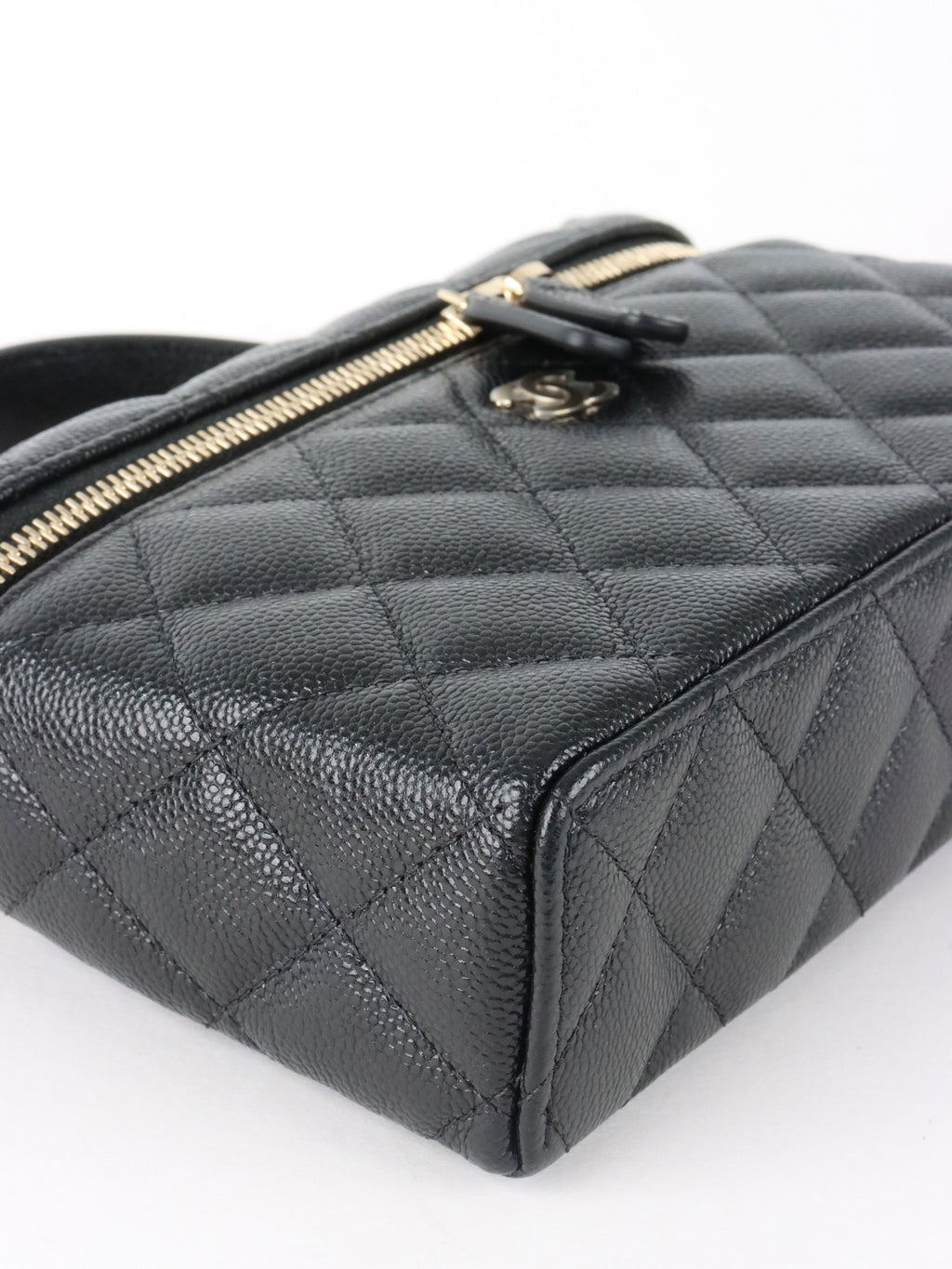 Chanel Black Caviar Classic Vanity With Chain