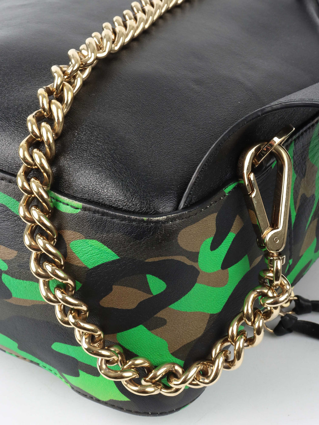 Versace Black and Green Medusa Backpack.