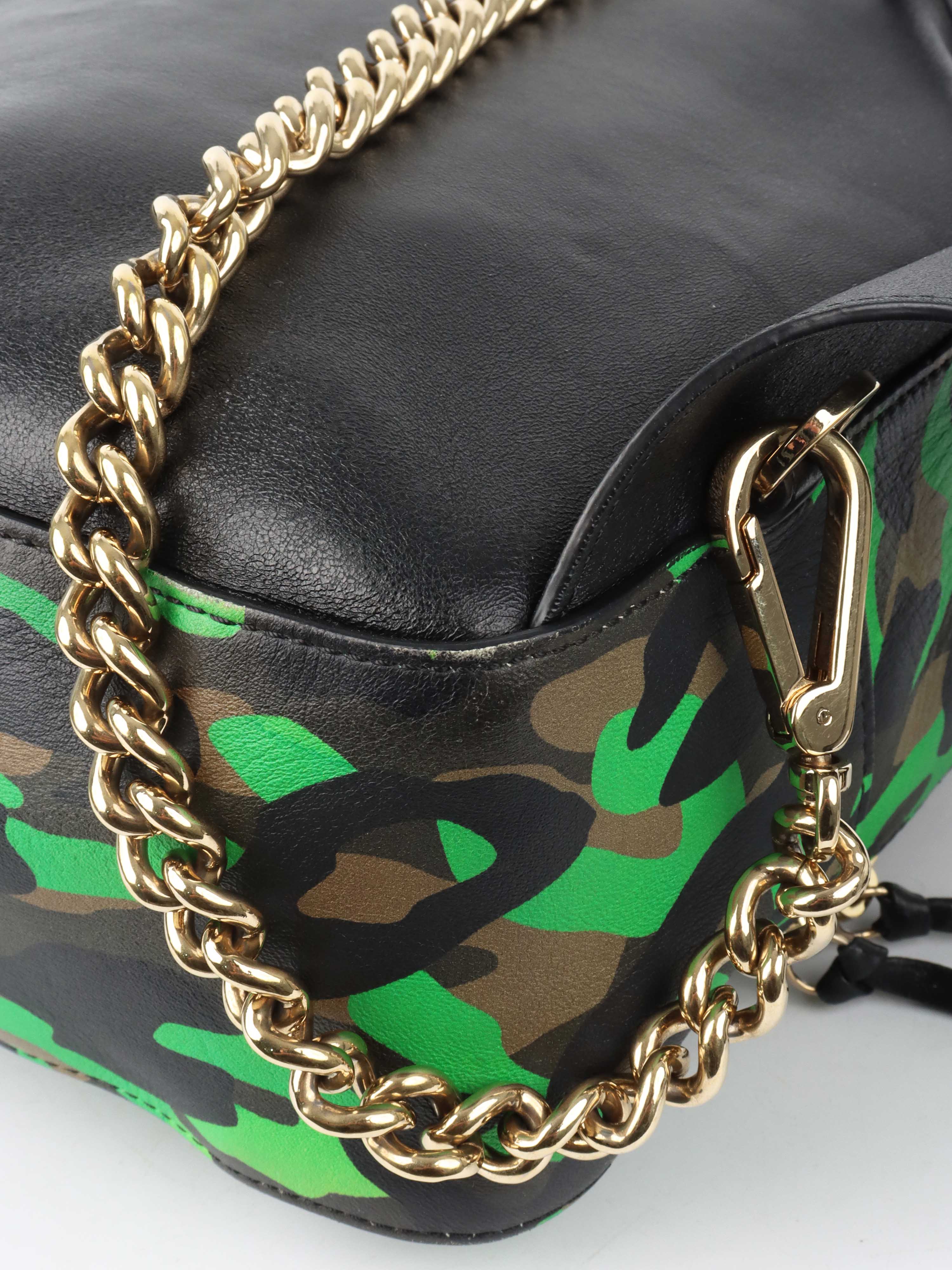 Versace Black and Green Medusa Backpack.