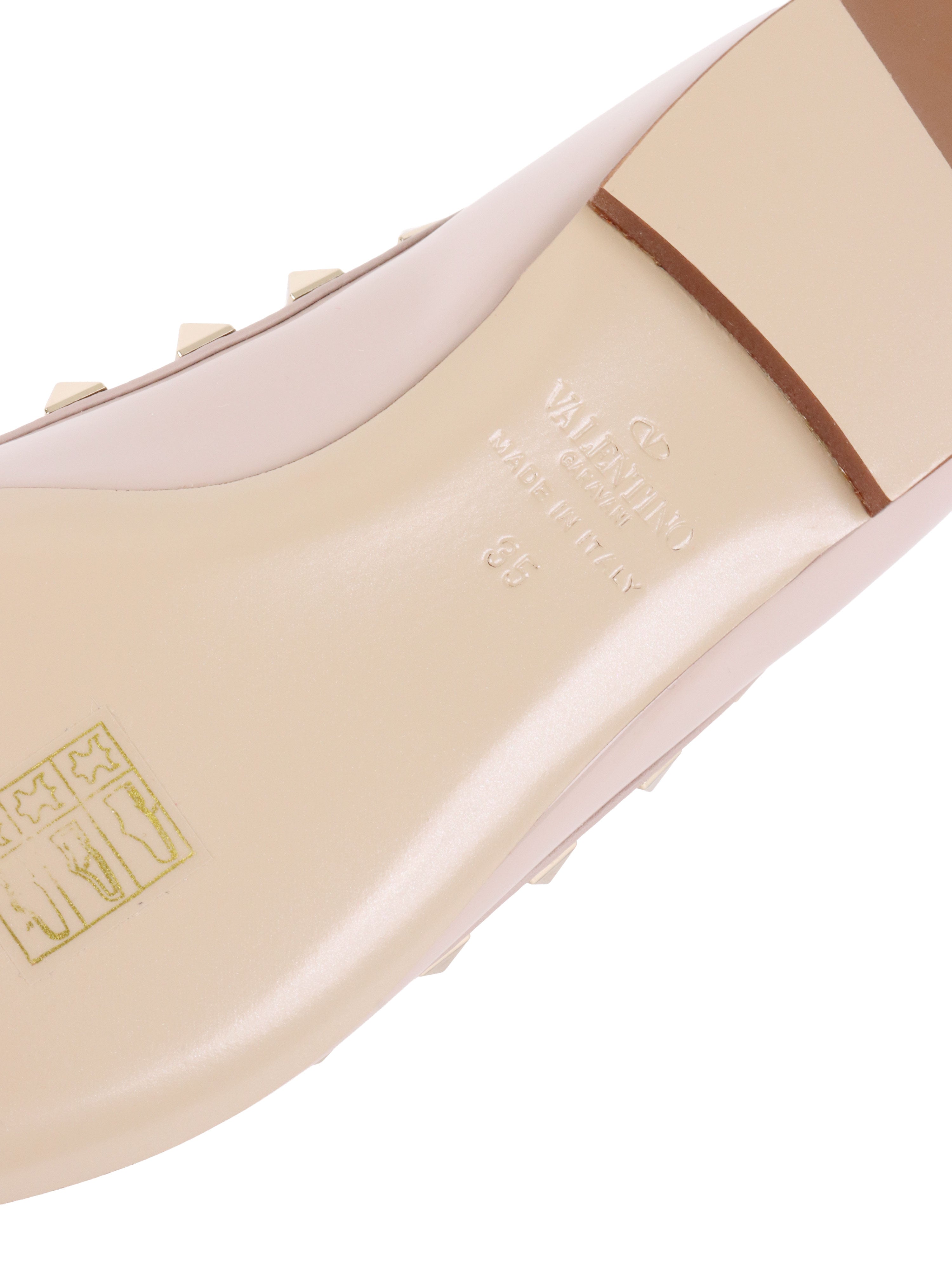 Valentino Poudre Patent Rockstud Leather Ballet Flats