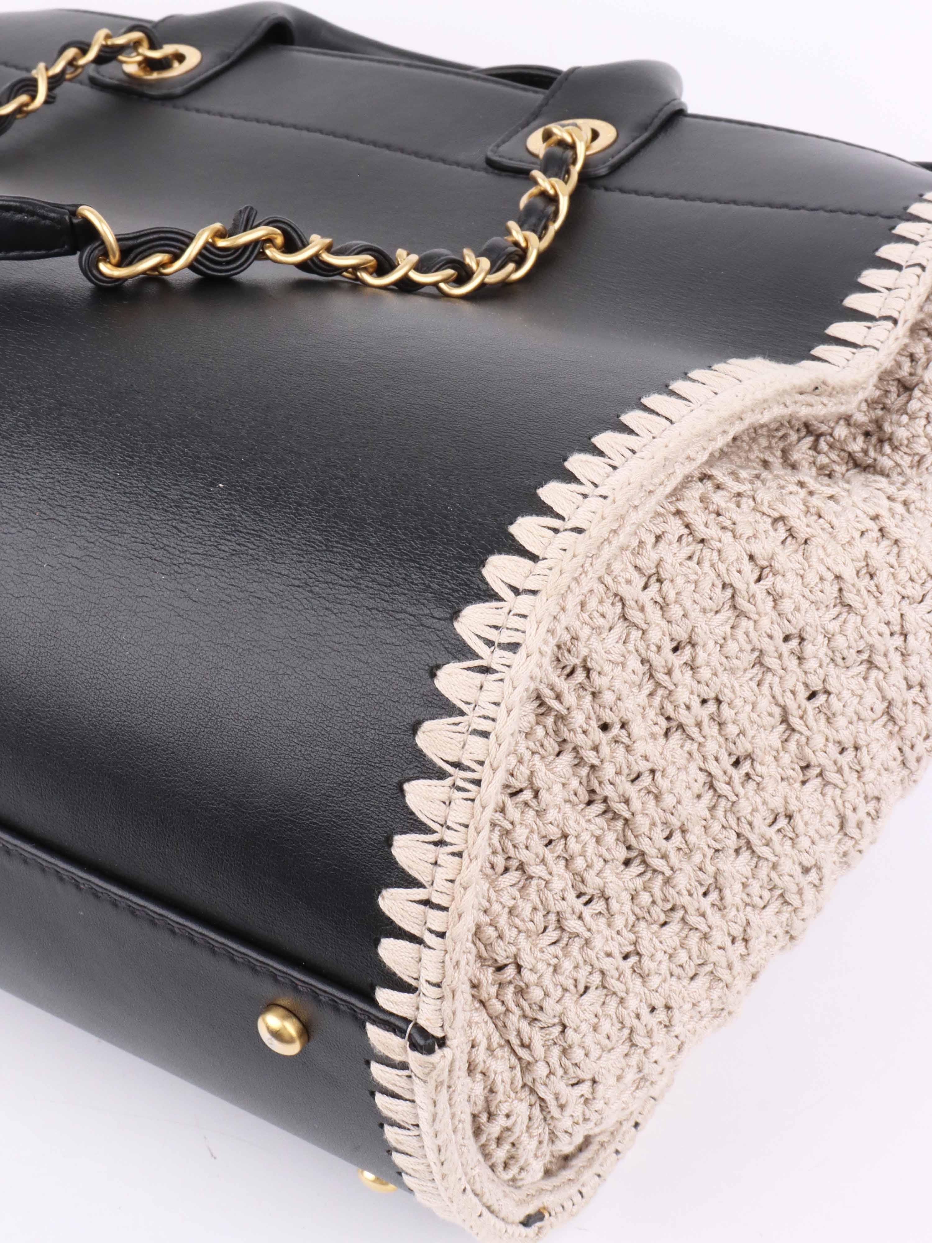 Chanel Black & Raffia Deauville Tote.