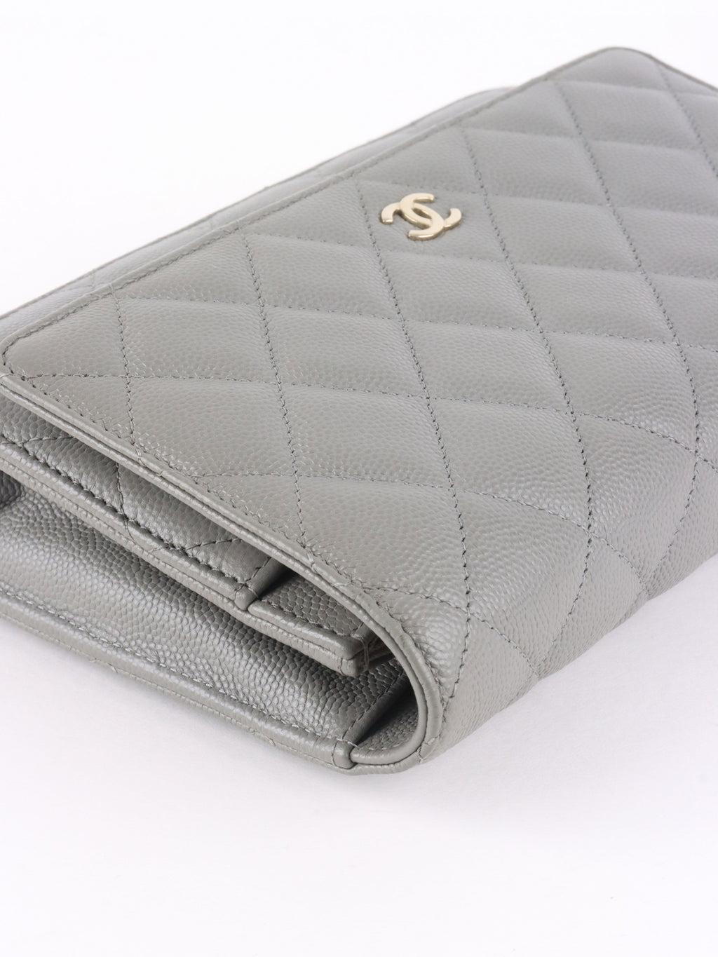 Chanel Grey Caviar Wallet on Chain LGHW