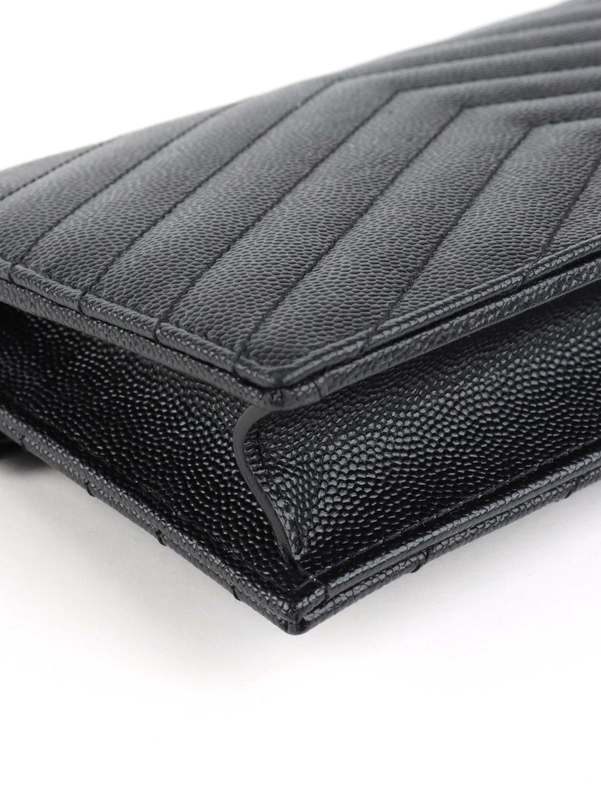 Saint Laurent Black Cassandre Envelope Chain Wallet