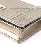 Dior Gold Metallic Diorama Wallet On Chain