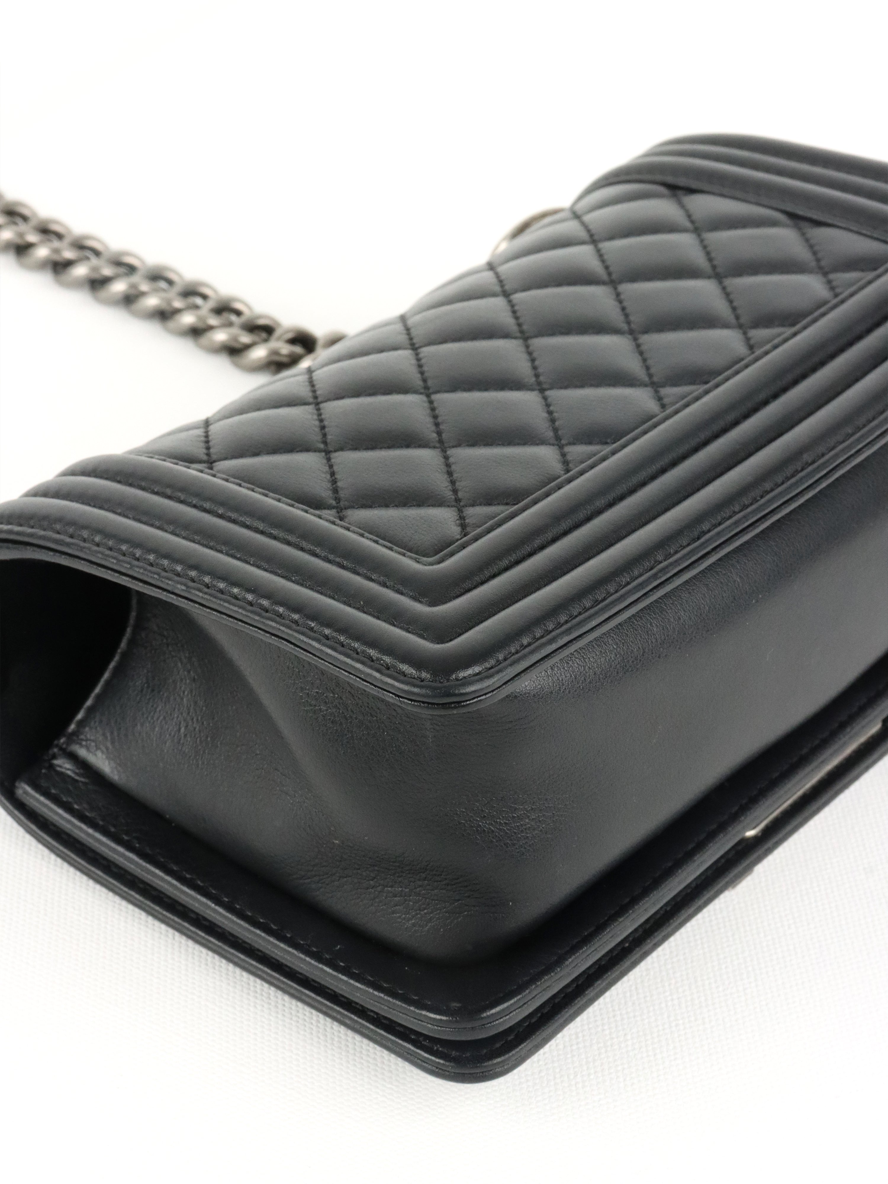 Chanel Small Black Lambskin Boy Bag