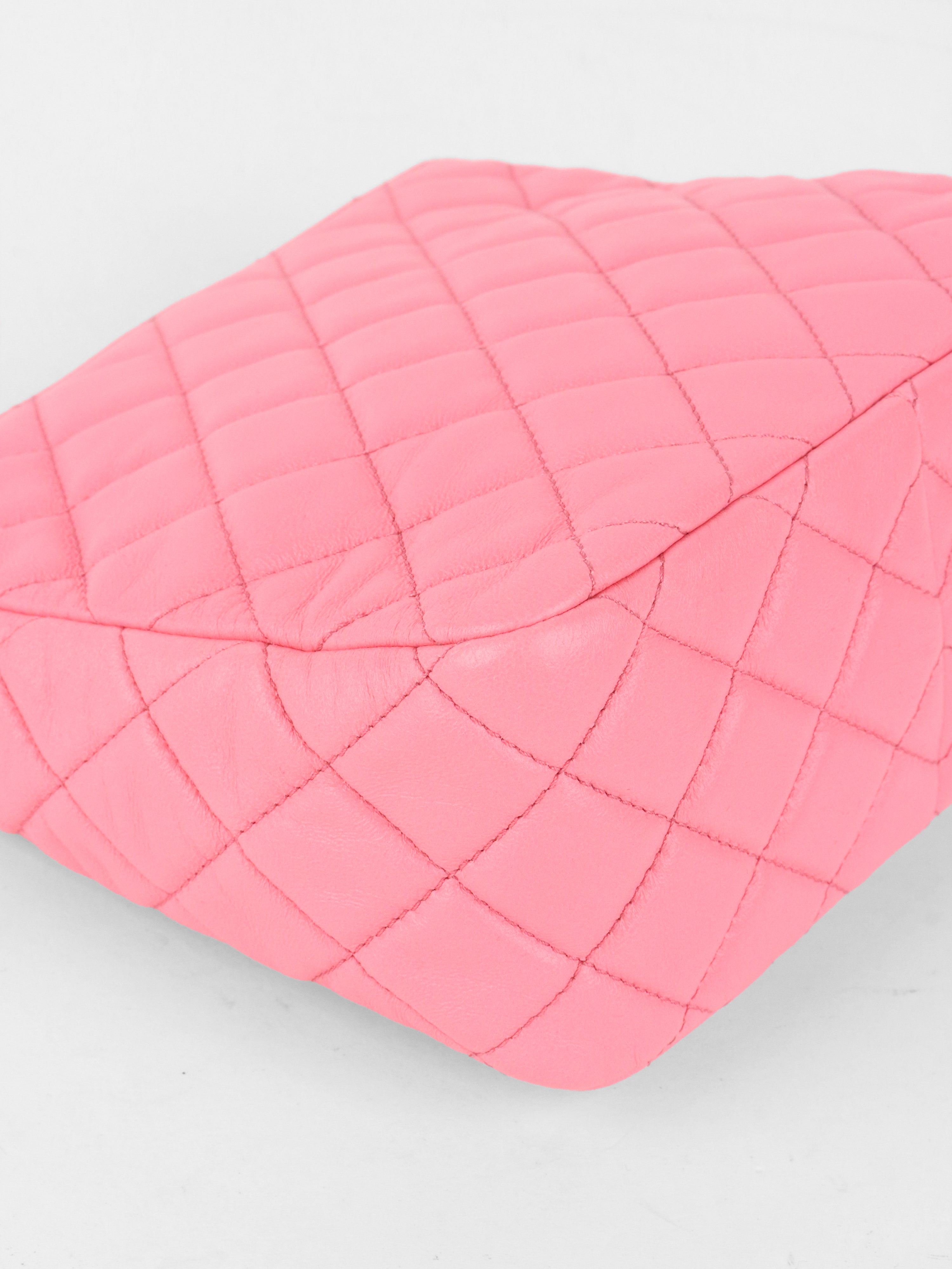 Chanel Pink Lambskin Hobo Chain Bag