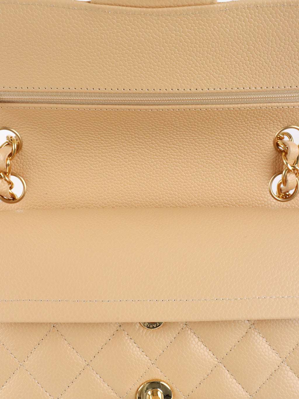 Chanel Small Beige Caviar Classic Flap