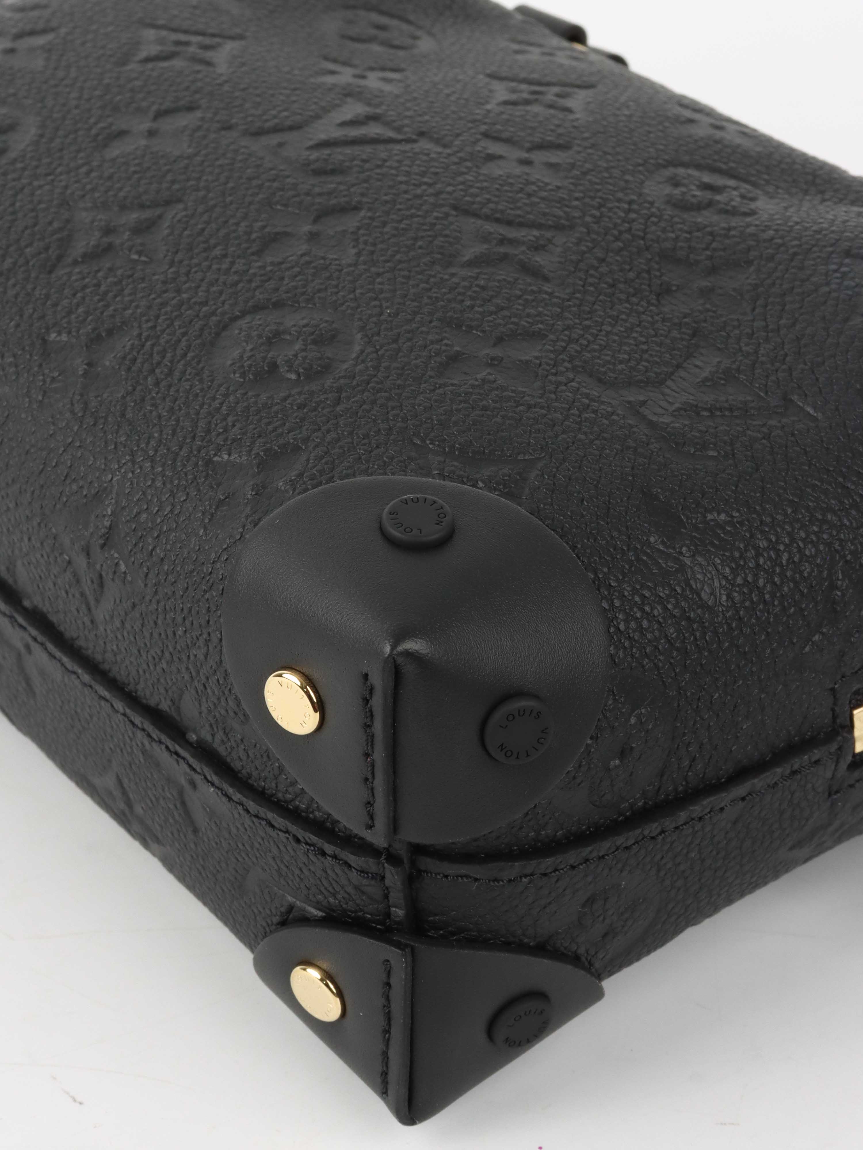 Louis Vuitton Black Monogram Empreinte Petite Malle Souple Bag.