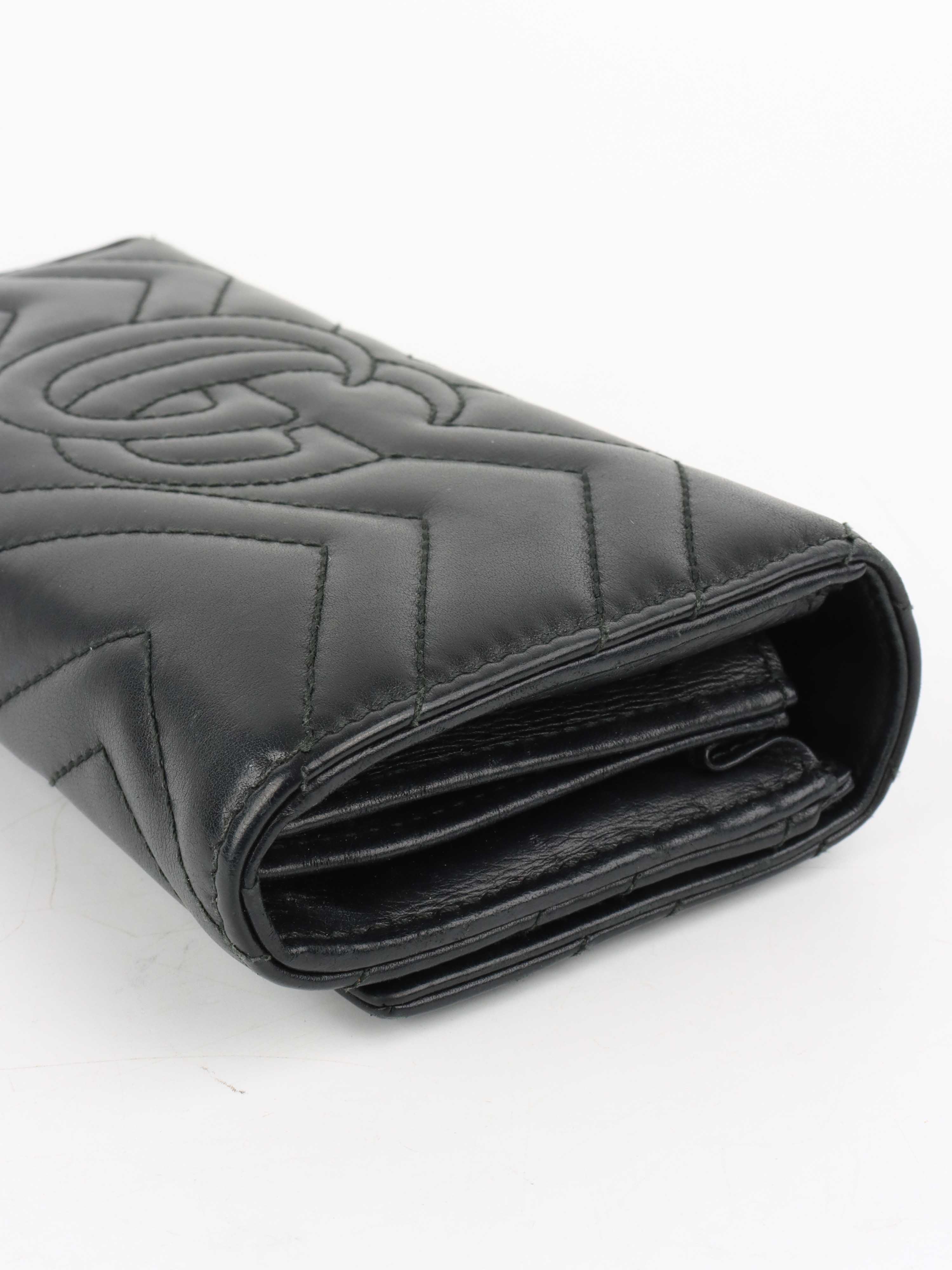 Gucci Marmont Quilted Leather Long Wallet