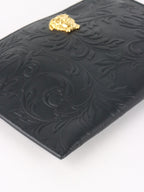 Versace Black Medusa Floral Clutch