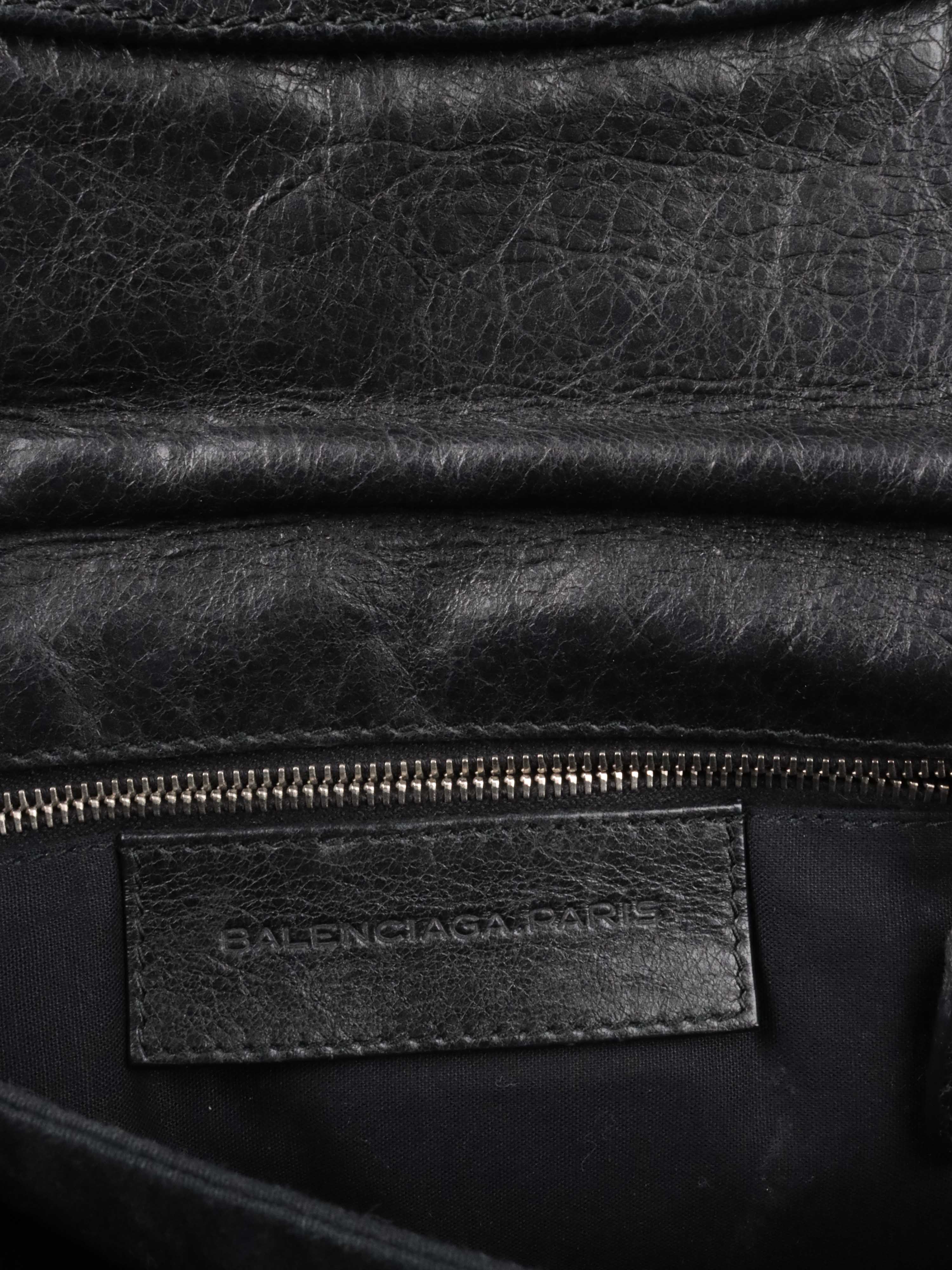 Balenciaga Black City Clutch SHW.