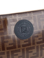 Fendi Glazed Brown FF Zucca Flat Pouch