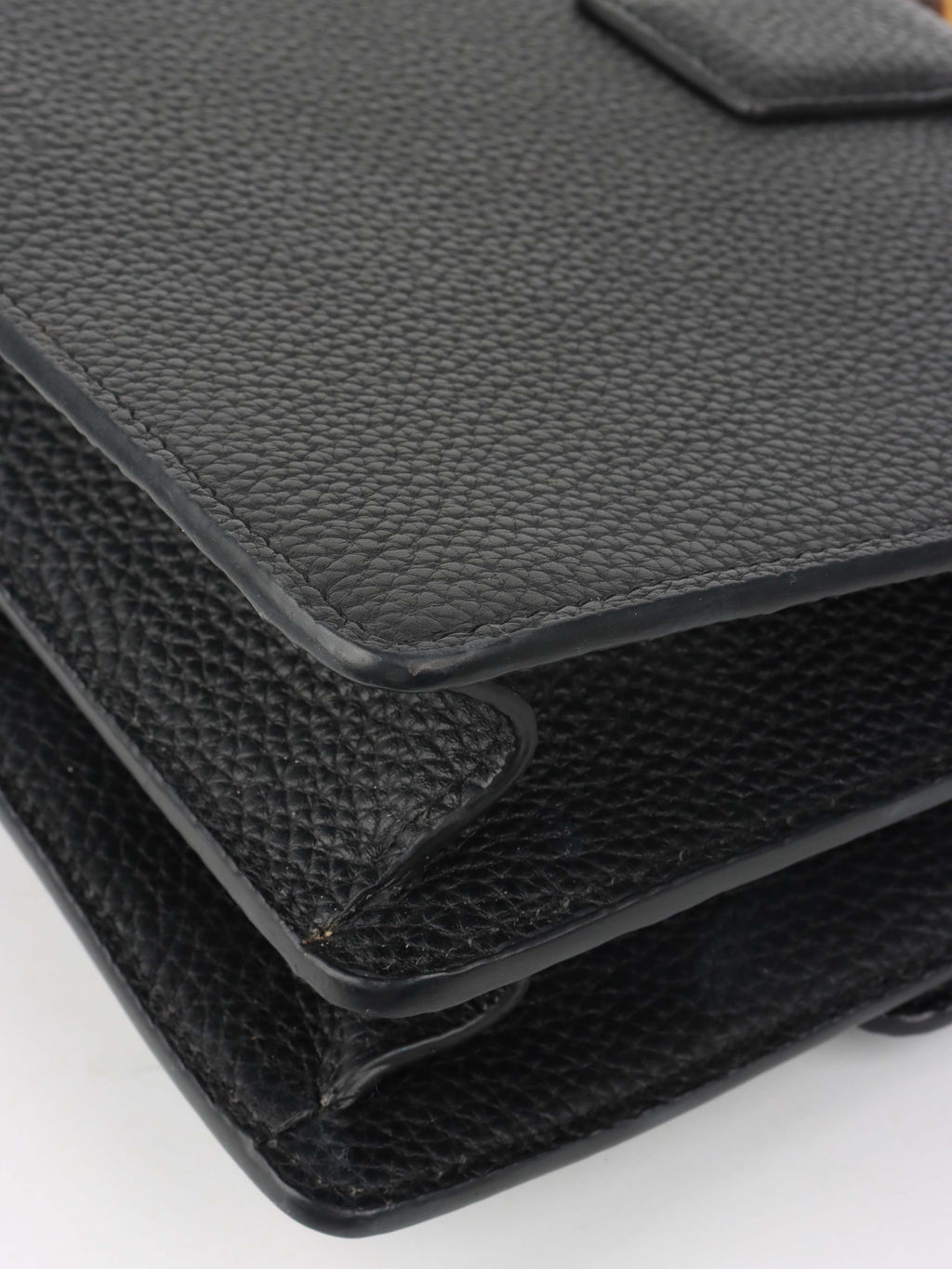 Gucci Black Dionysus bag with bamboo handle.