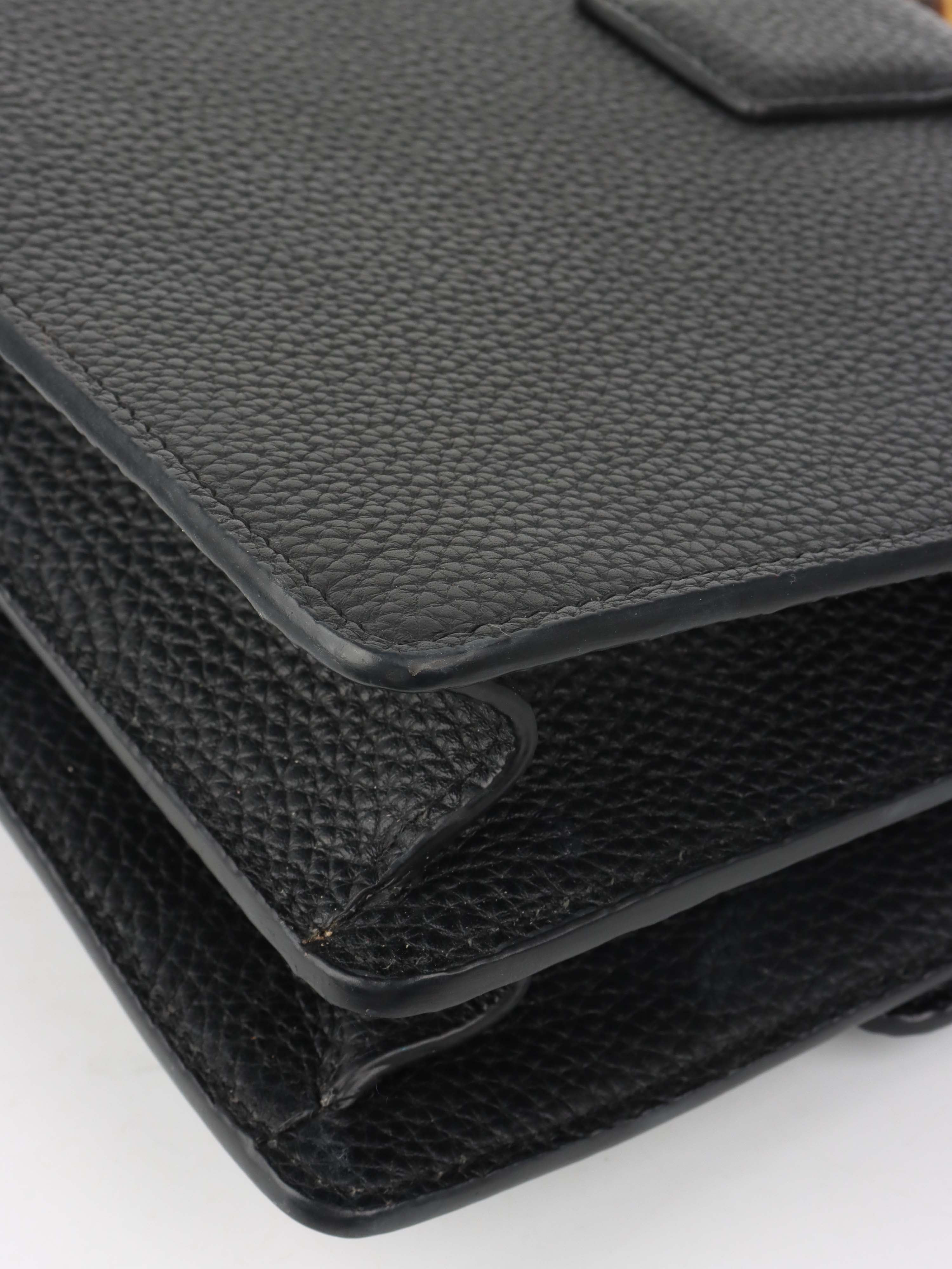Gucci Black Dionysus bag with bamboo handle.