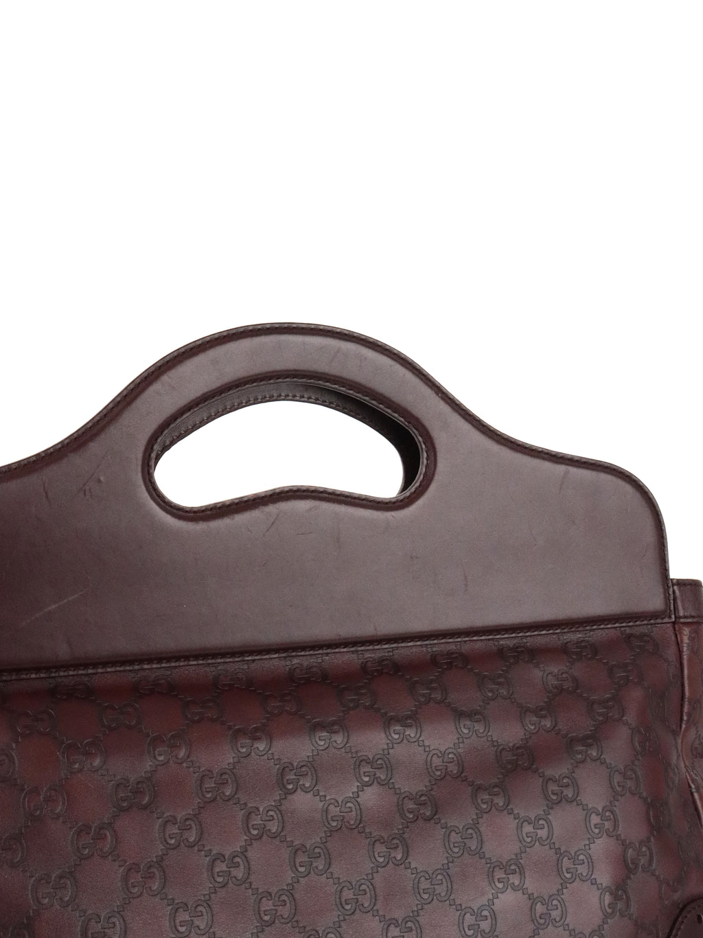 Gucci Vintage Medium Burgundy Guccissima Punch Top Handle Tote