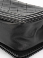 Chanel Black Medium Lambskin Boy Bag.