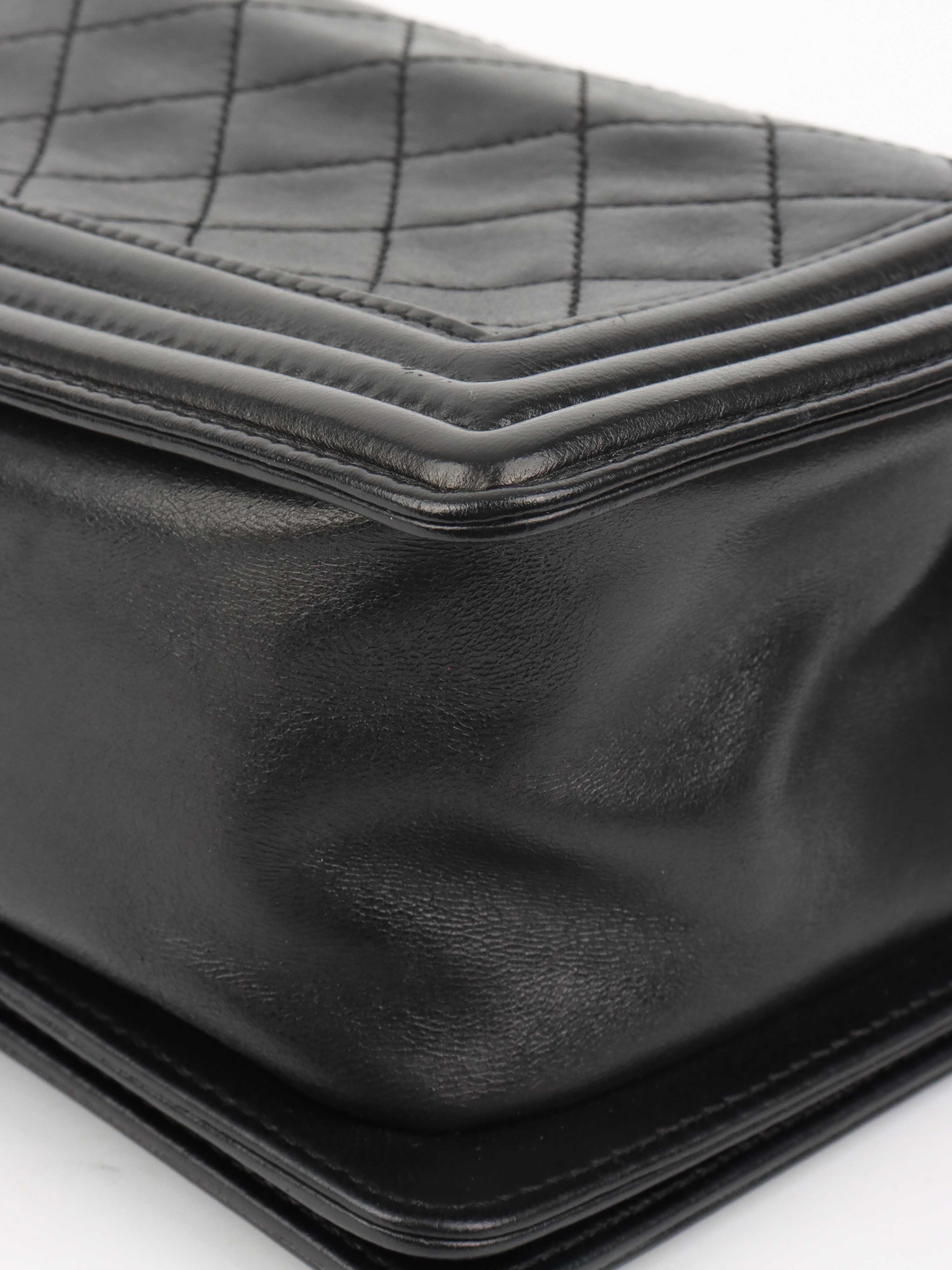 Chanel Black Medium Lambskin Boy Bag.