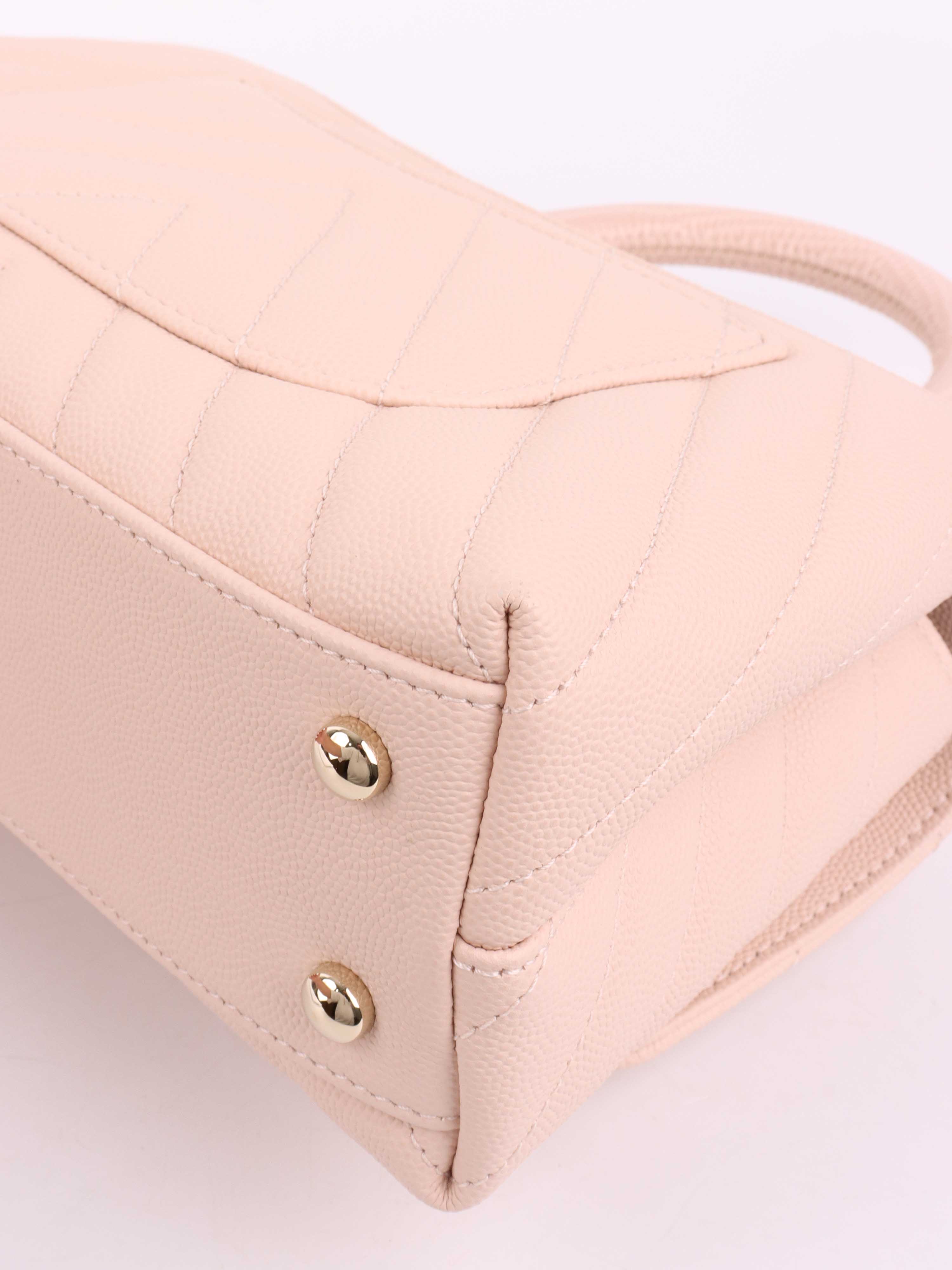 Chanel Small Light Pink Chevron Coco Handle.