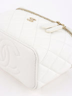 Chanel White Caviar Vanity Case