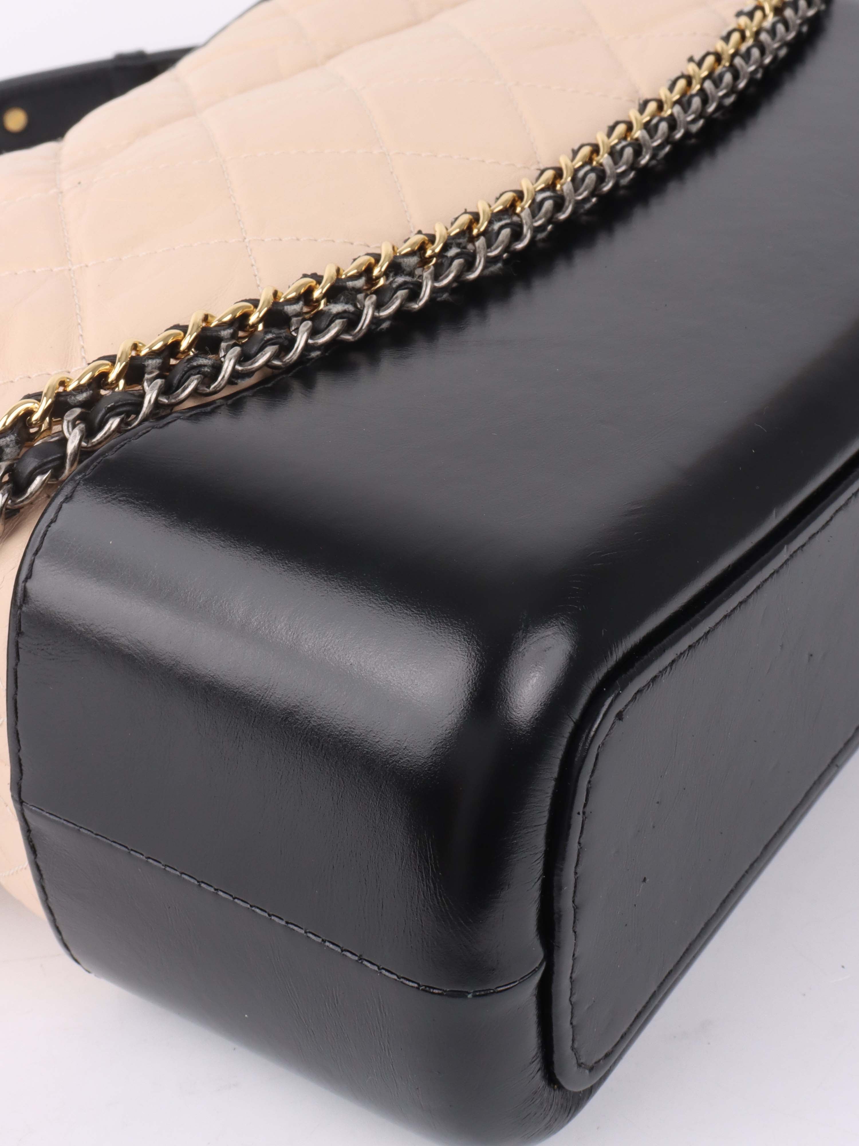 Chanel Large Gabrielle Black and Beige Shoulder Bag.
