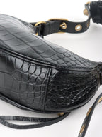 Balenciaga Black Crocodile Embossed Le Cagole XS Shoulder Bag