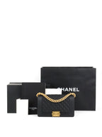 Chanel Black Matte Lambskin Medium Boy Bag GHW