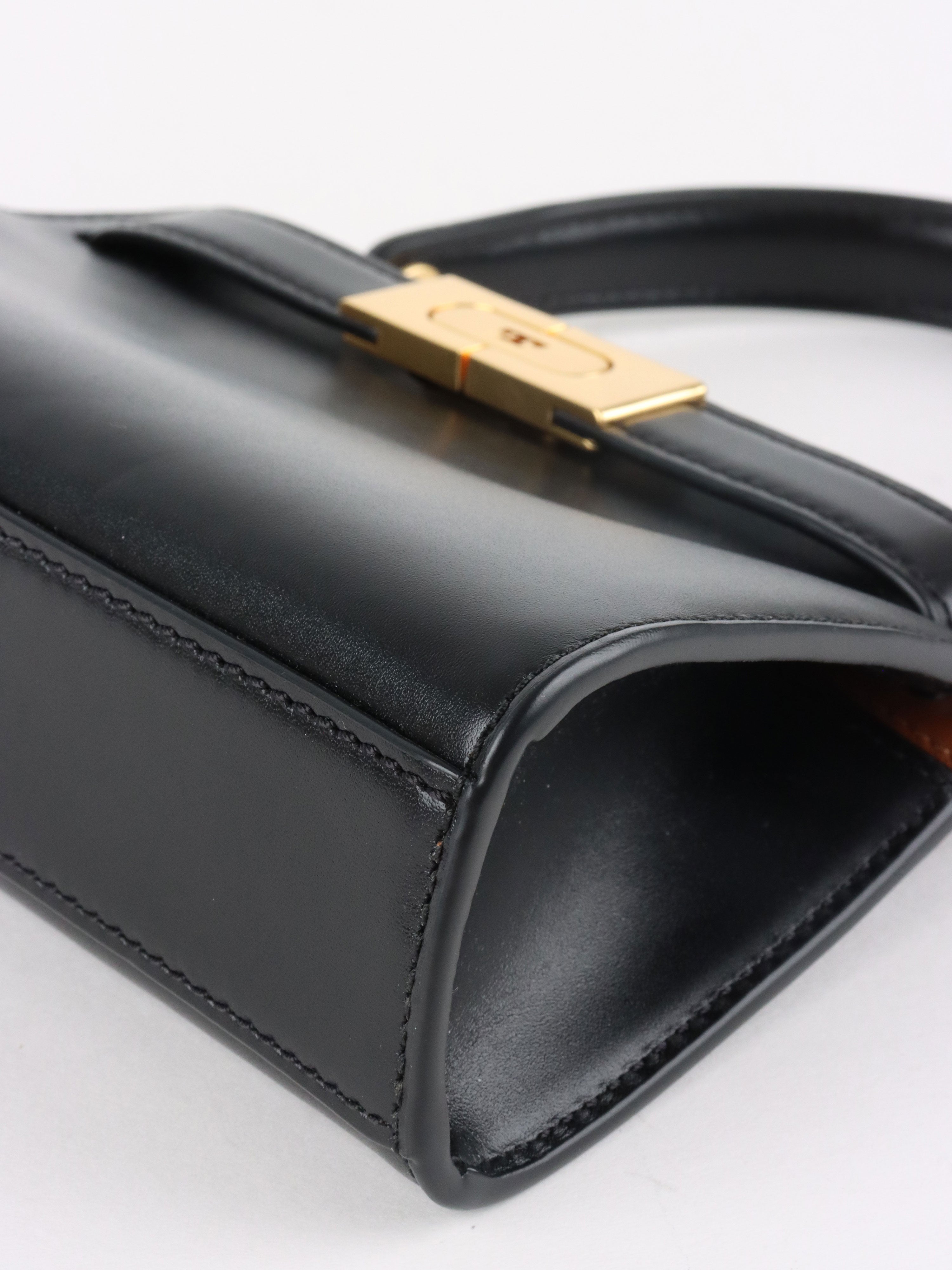 Tory Burch Black Mini Lee Radziwill Top Handle Bag GHW