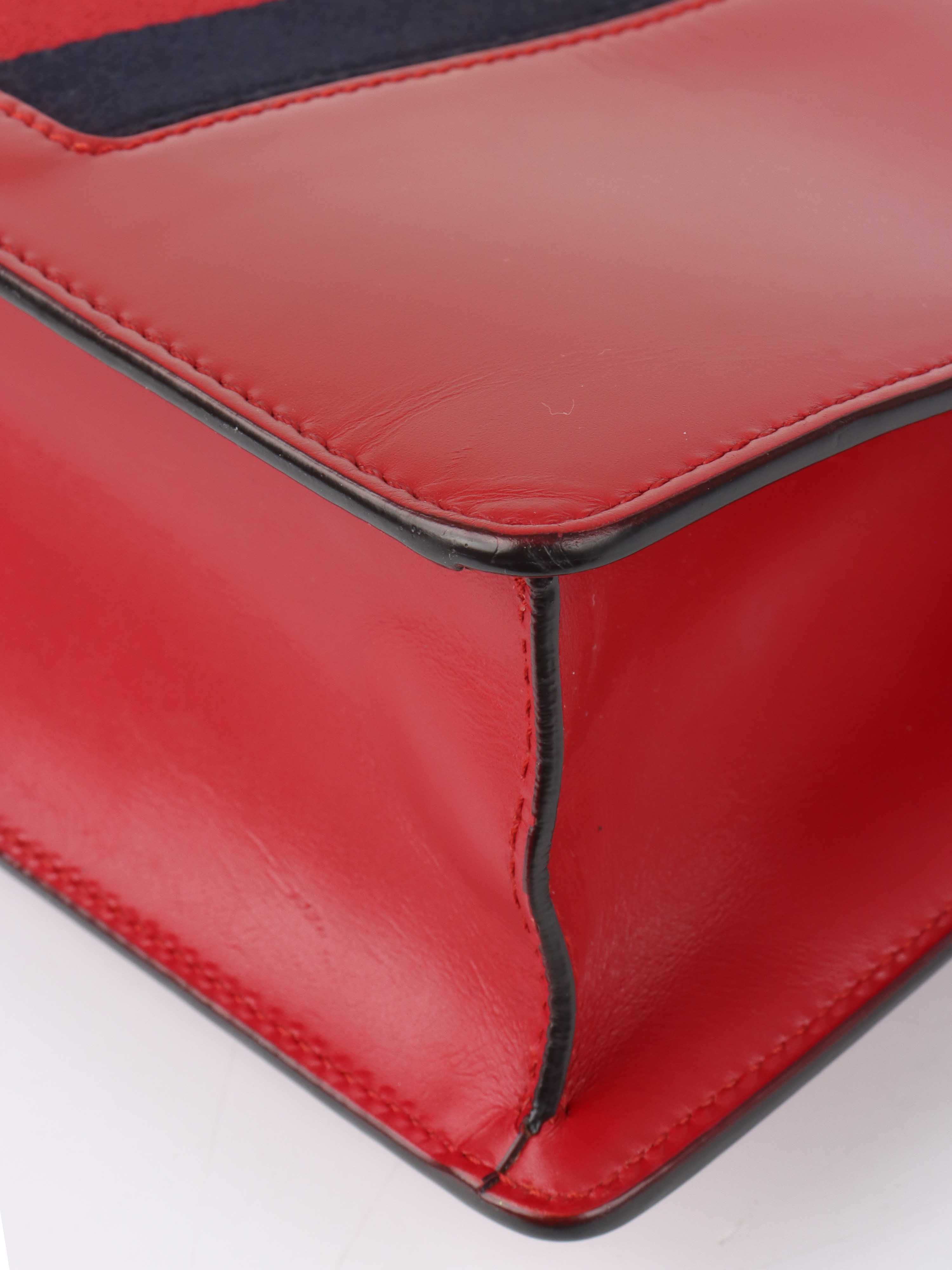 Gucci Red Medium Sylvie Bag.