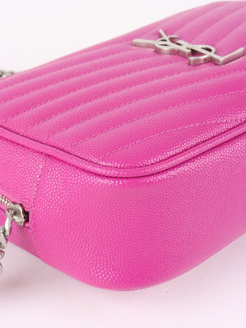 Saint Laurent Bright Pink Lou Mini Camera Bag