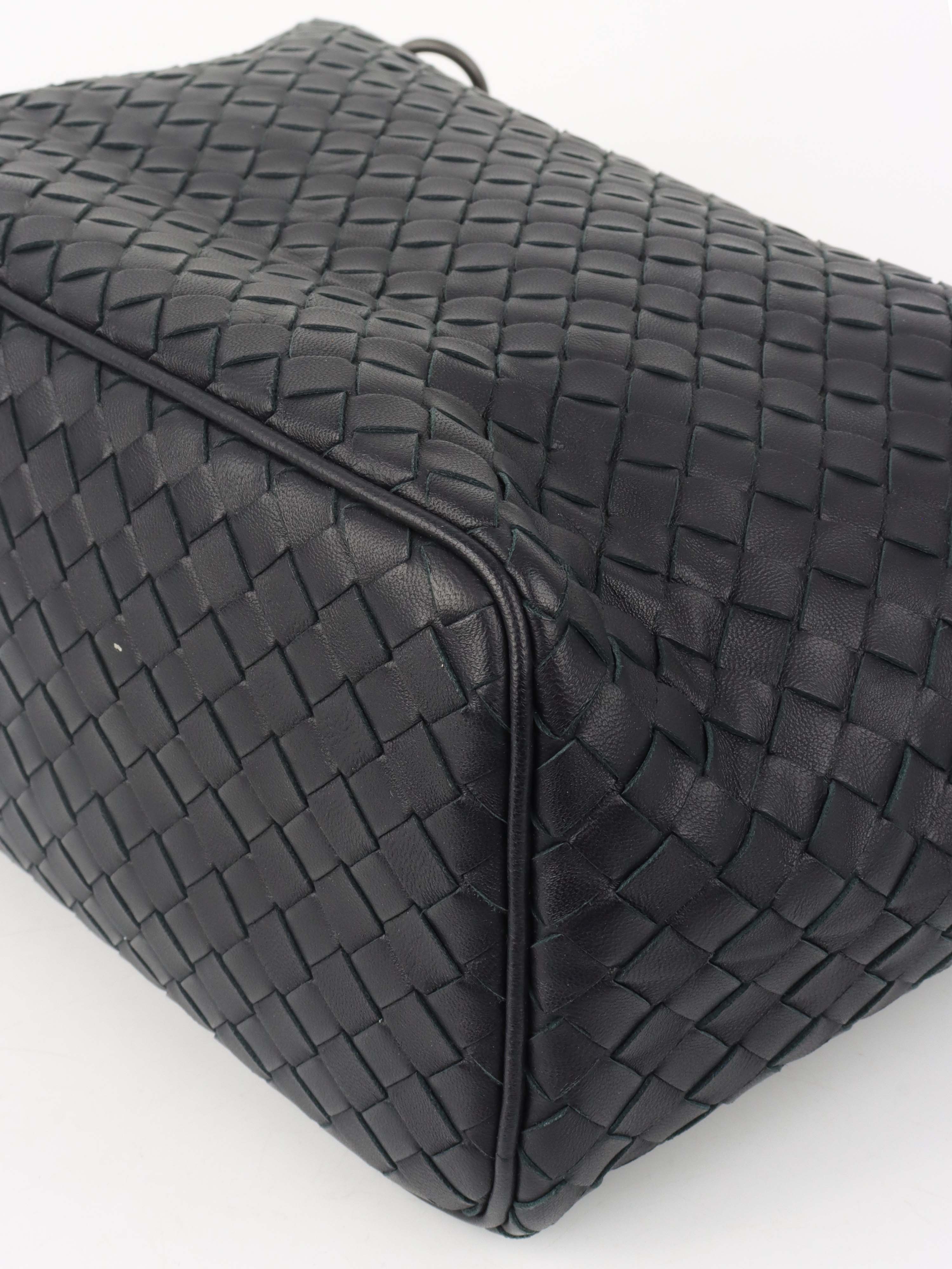 Bottega Veneta Black Intrecciato Woven Small Shoulder Bag