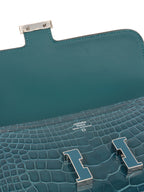 Hermes Alligator Constance Wallet Vert Bosphore.