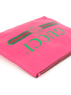 Gucci Vintage Bright Pink Logo Printed Pouch