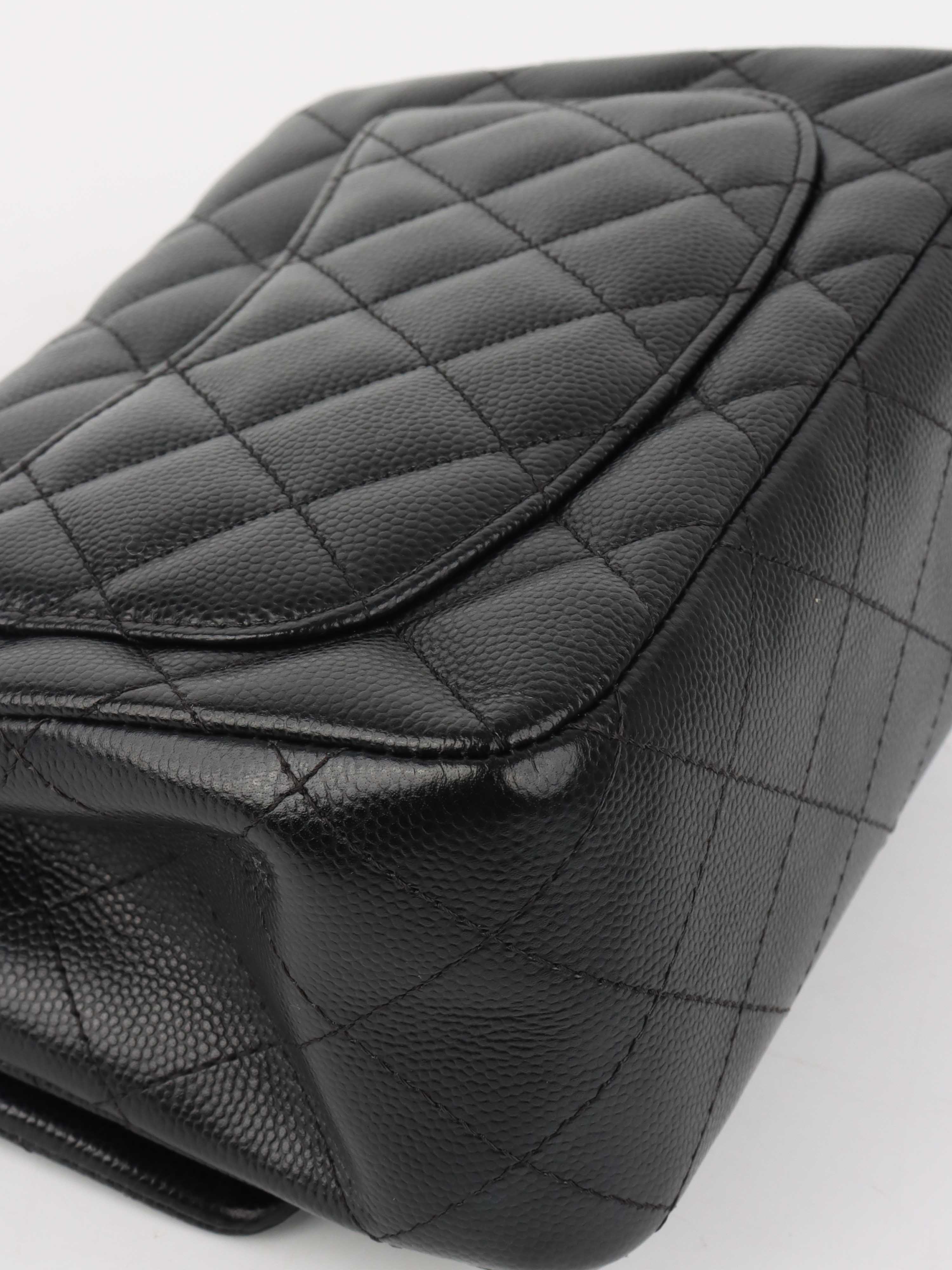 Chanel Black Caviar Mini Square Flap Bag GHW