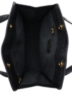 Chanel Vintage Stitched Logo Black Caviar Tote