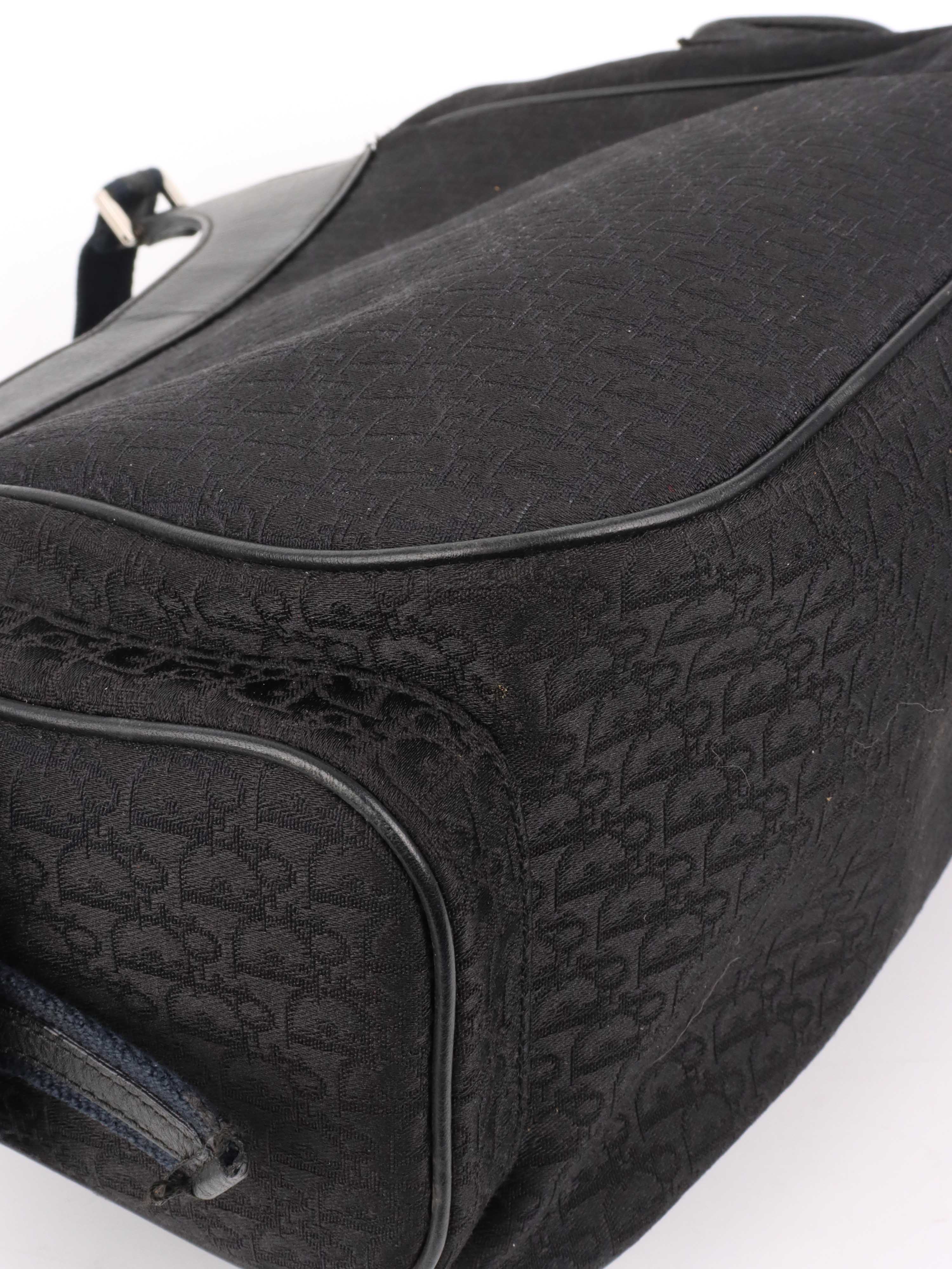 Dior Black Vintage Canvas Pocket Bag.